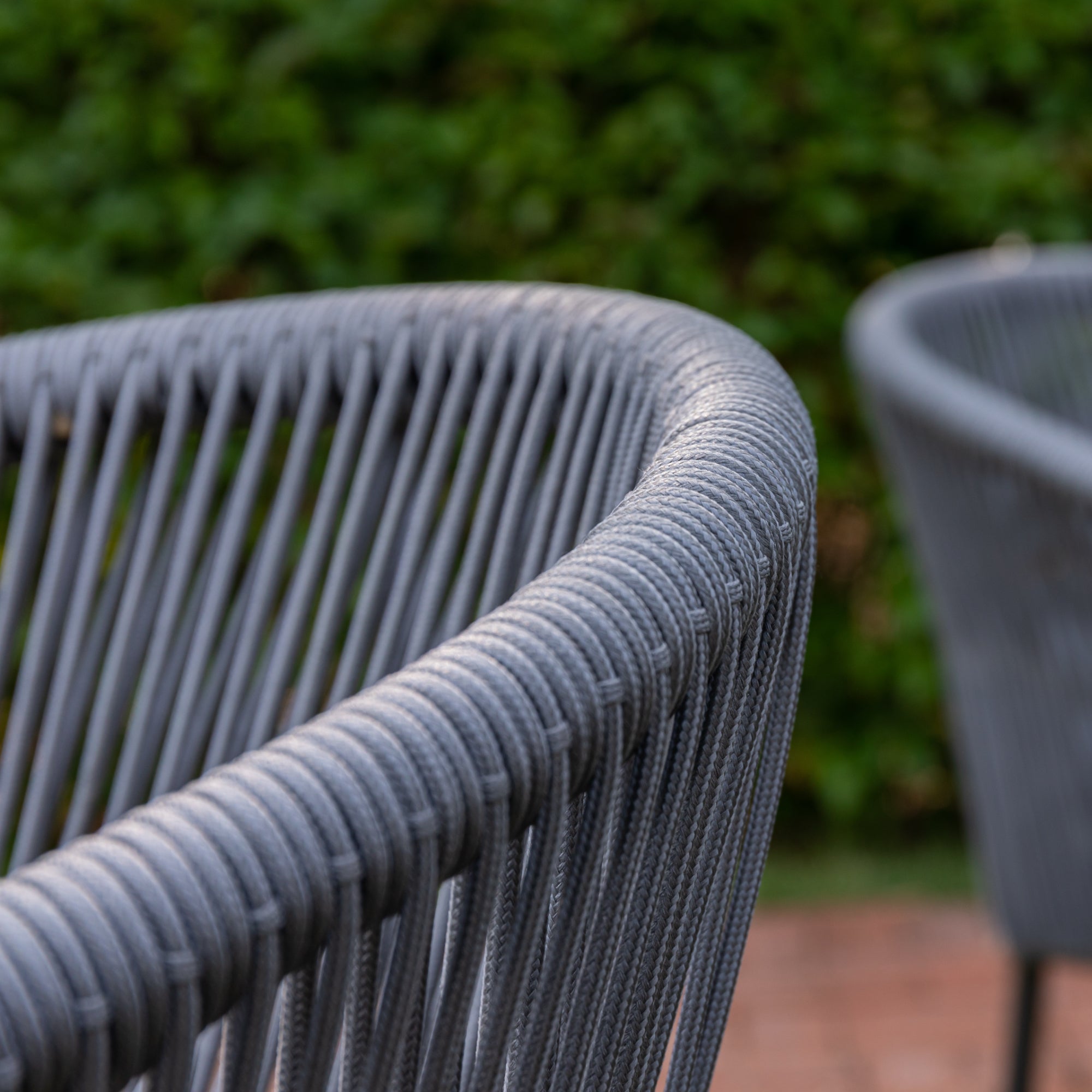 Gartenmöbel Set / Essgruppe Manhattan bestehend: 4 x Stapelsessel Rope / Aluminium und 1 x Tisch rund Ø120cm