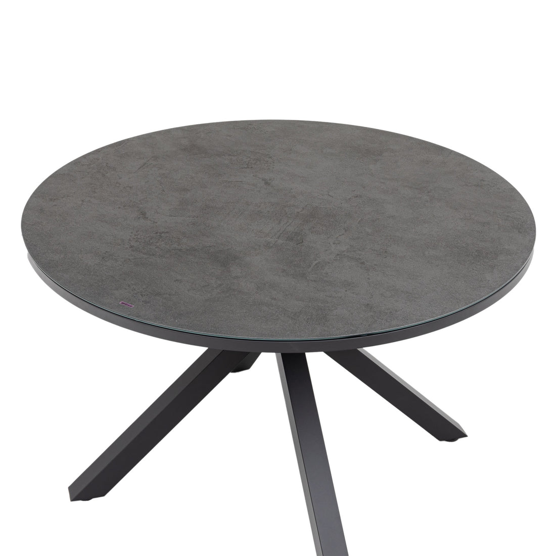 Esstisch Manhattan rund Ø120cm / Aluminium mit einer schönen Dekor Tischplatte