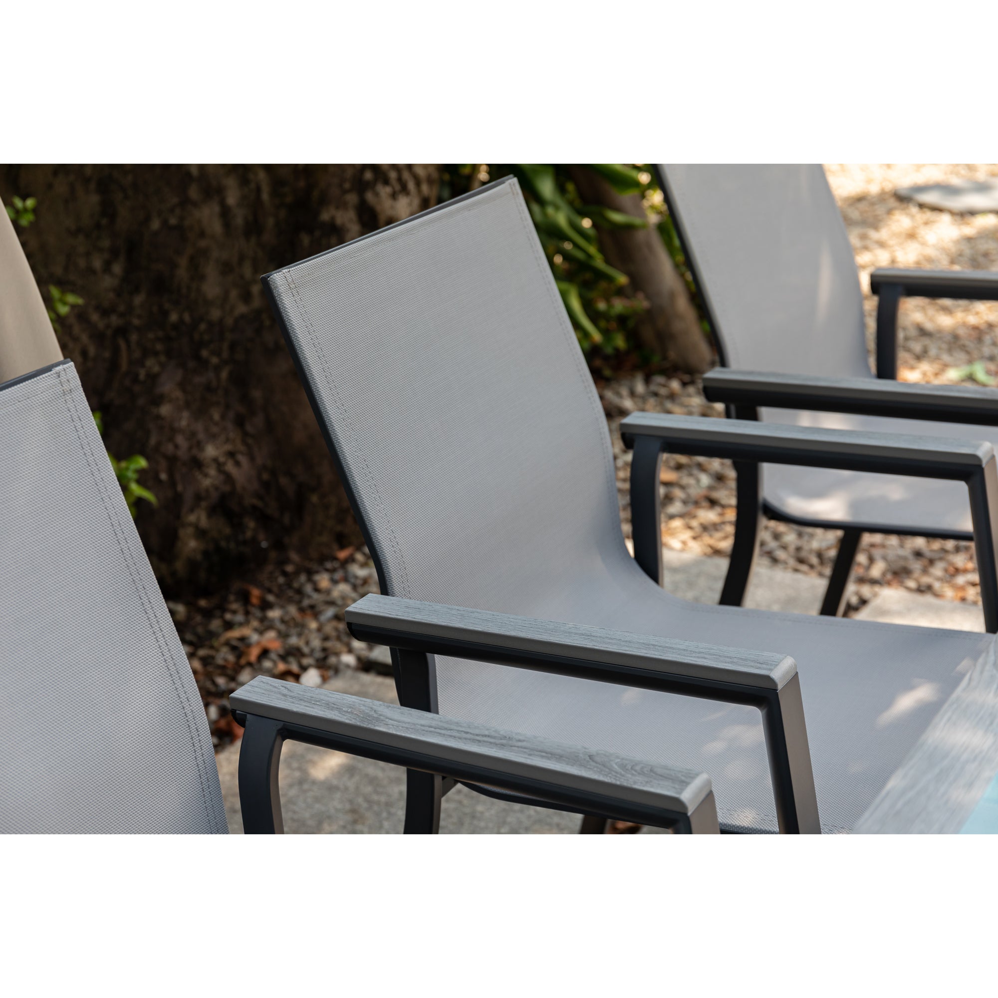 *SO SCHMECKT DER SOMMER!* 7 tlg. Essgruppe Meran shadow grey / Aluminium kombiniert mit Nonwood Royal Grey Look Elementen