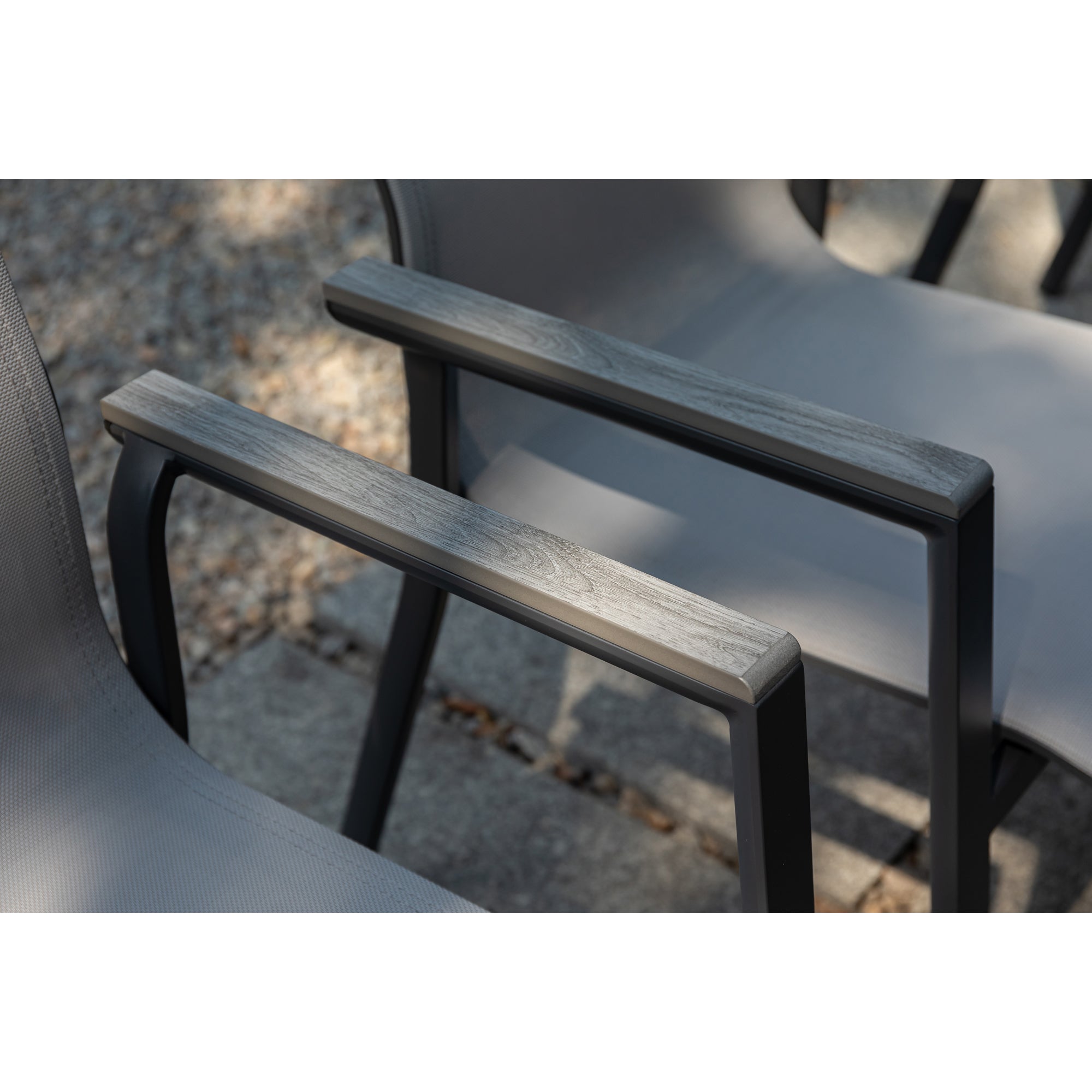 7 tlg. Essgruppe Meran shadow grey / Aluminium kombiniert mit Nonwood Royal Grey Look Elementen