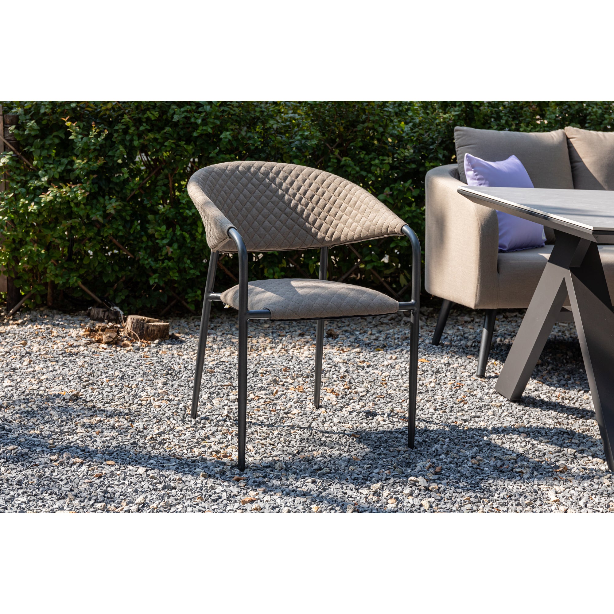 7 tlg. Outdoor Dining Set Puro + Avantage, 100% wetterfest dank LIKA-TEX® Bezug Sand (Natur)