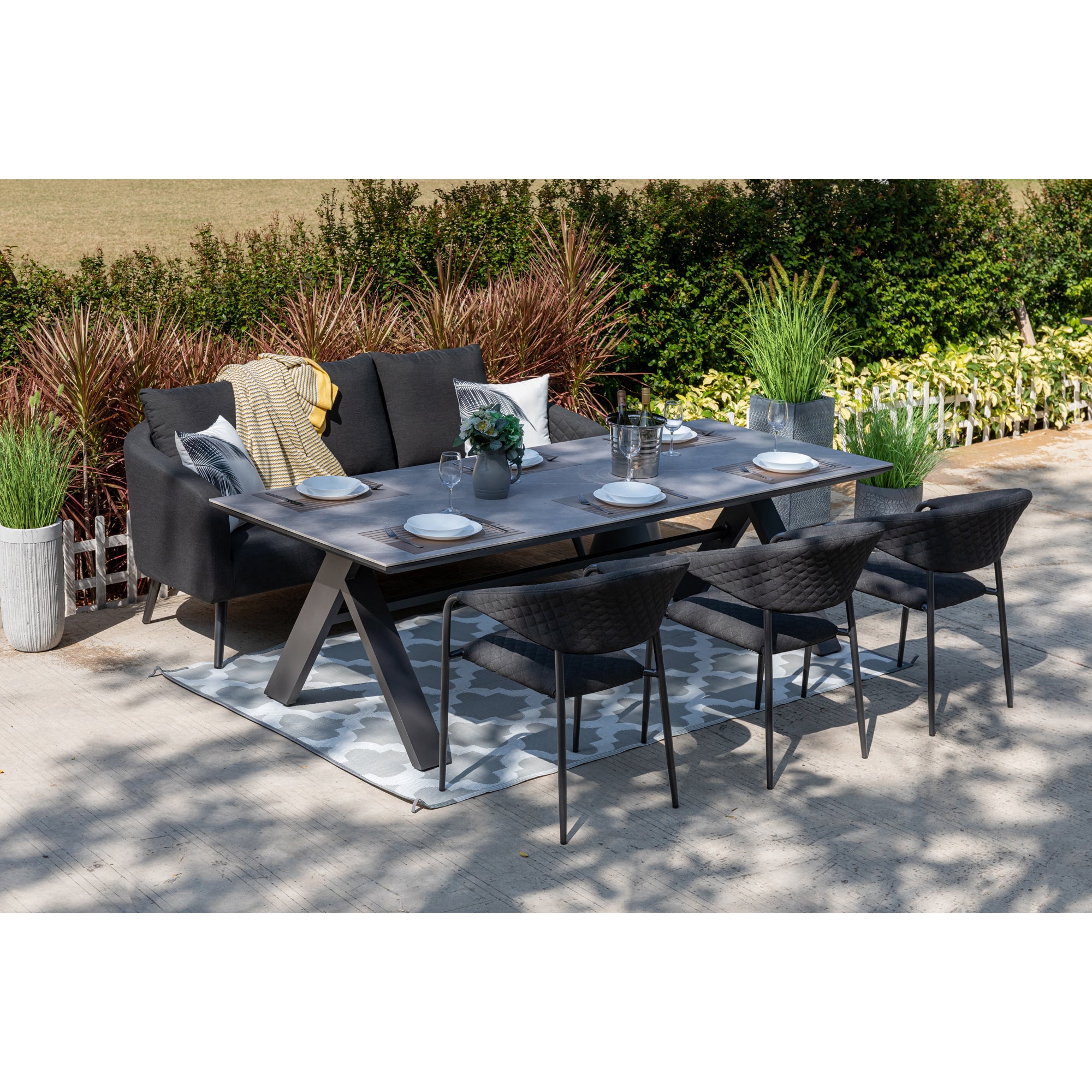PURO! DAS LUXUS OUTDOOR SET, 100% wetterfest dank LIKA-TEX® Bezug anthrazit