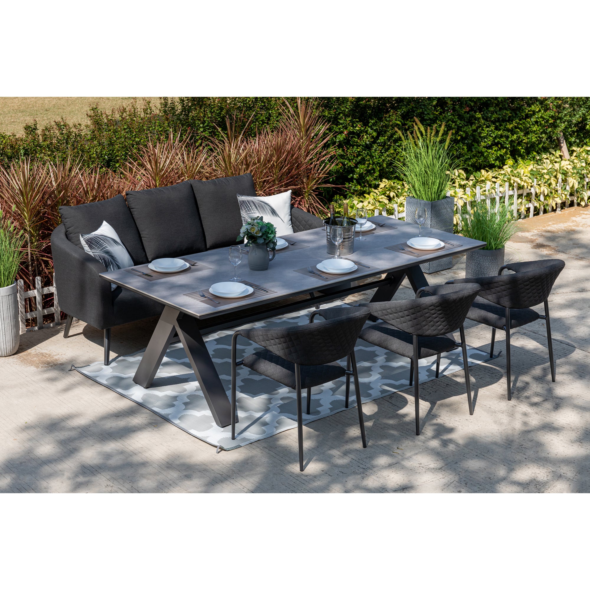 PURO! DAS LUXUS OUTDOOR SET, 100% wetterfest dank LIKA-TEX® Bezug anthrazit