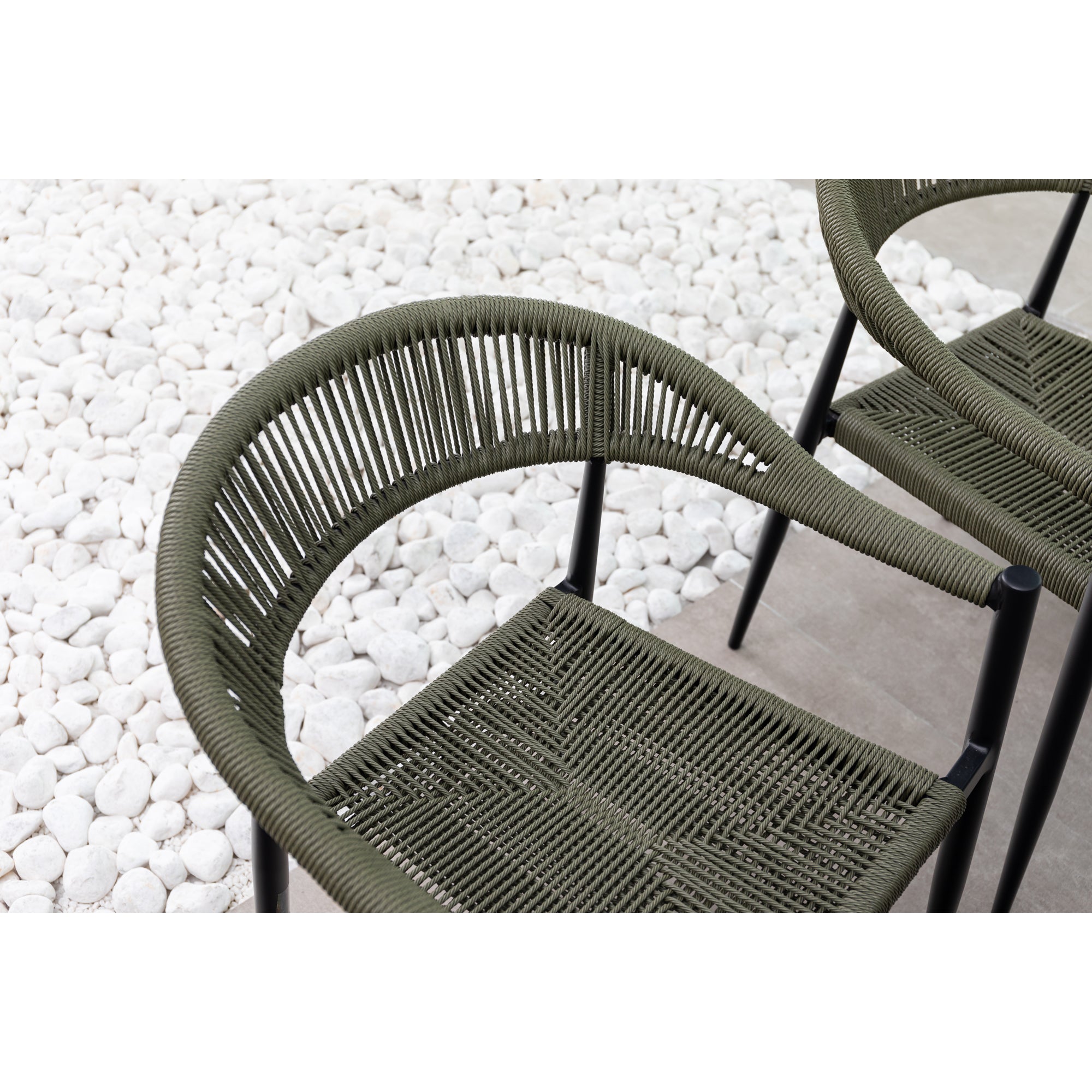 9 tlg. Aluminium / Polyrope Cord Dining Set Luis in grün inkl. Dining Tisch Puro