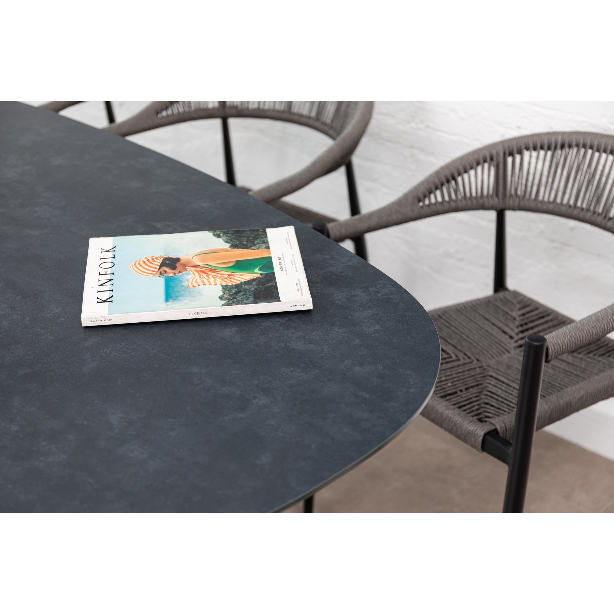 9 tlg. Aluminium / Polyrope Cord Dining Set Luis in grau inkl. Dining Tisch Puro