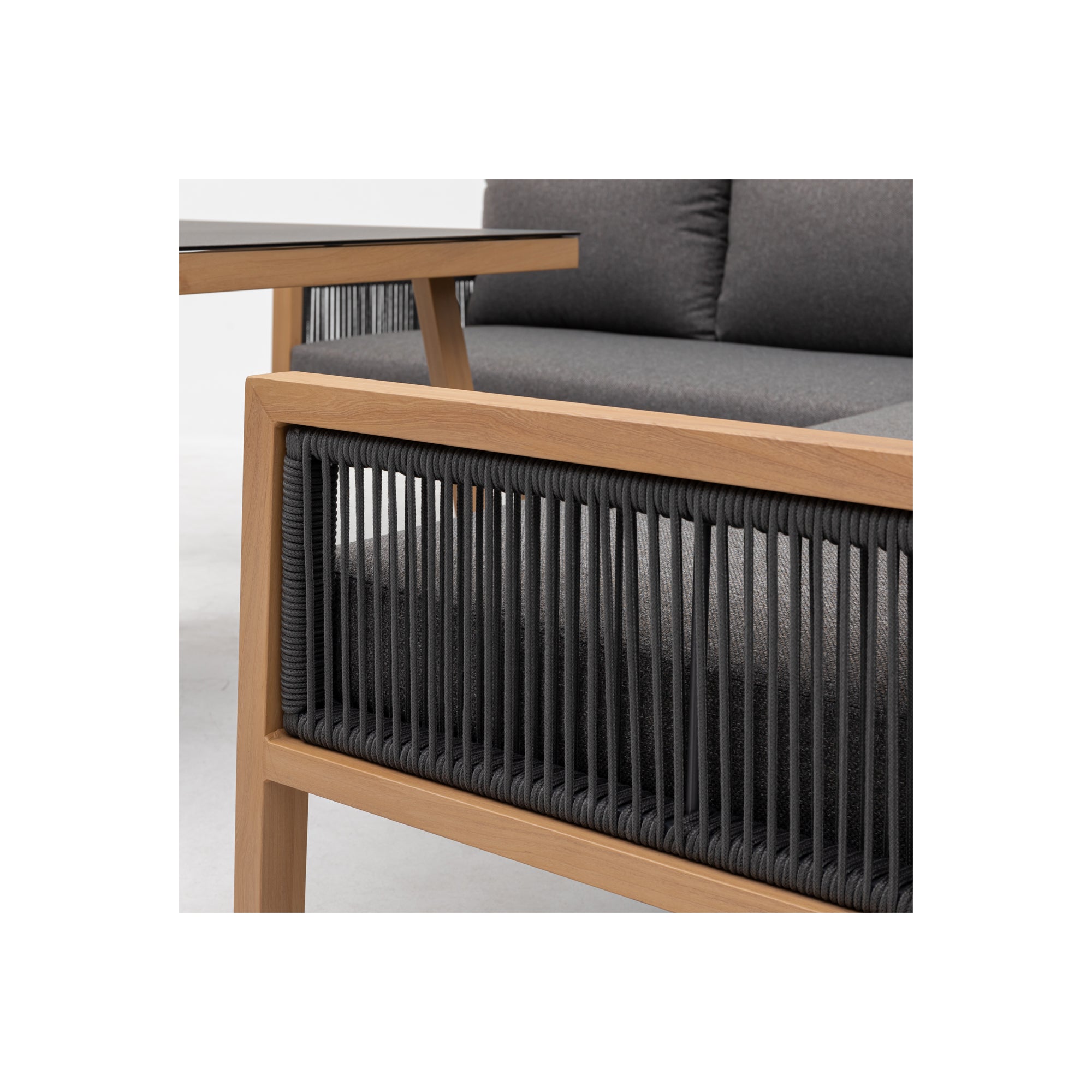 XXL Comfort Gartenmöbel Lounge Dining Set Aria inkl. 2x Sessel in Holzoptik