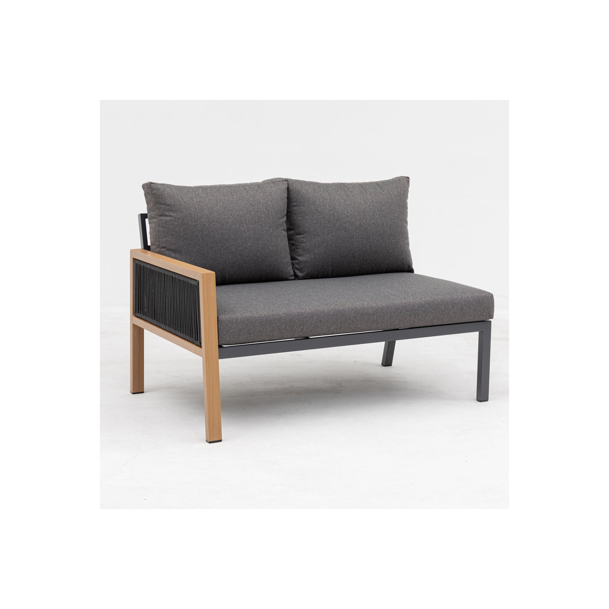 XXL Comfort Gartenmöbel Lounge Dining Set Aria inkl. 2x Sessel in Holzoptik
