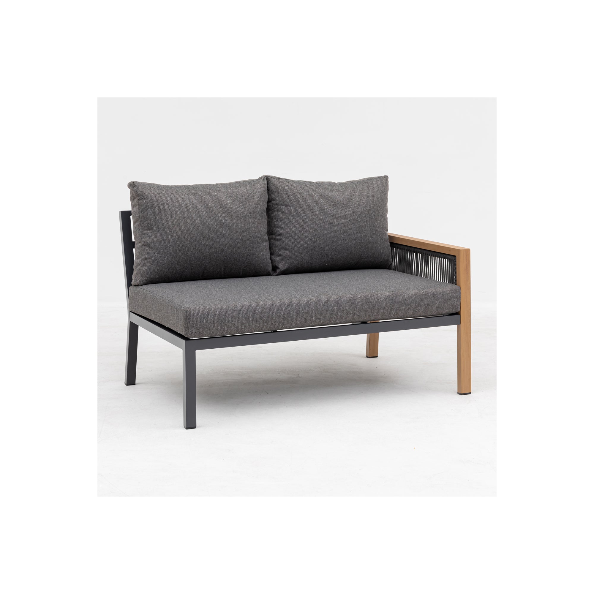 XXL Comfort Gartenmöbel Lounge Dining Set Aria inkl. 2x Sessel in Holzoptik