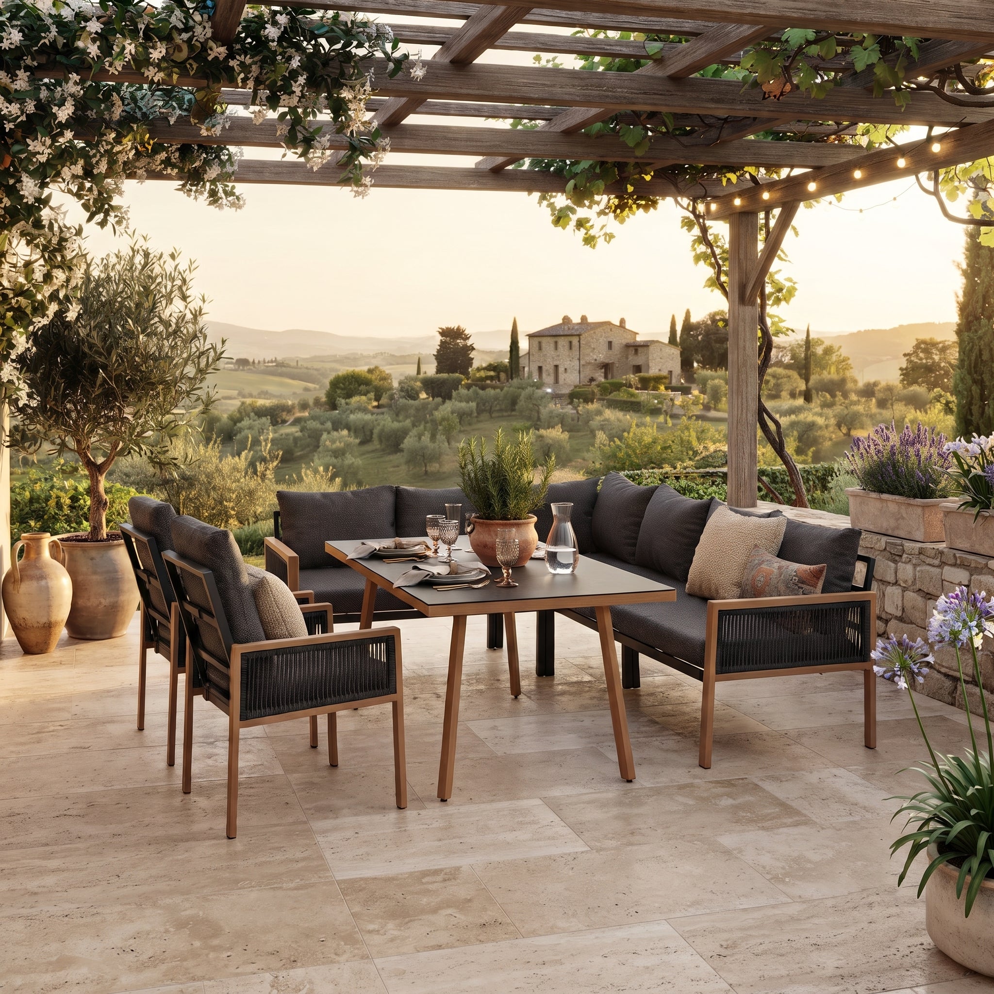 AUS DER AUSSTELLUNG ☀️ Comfort Dining Eck-Lounge Aria inkl. 2x Sessel / extra hoher Rücken