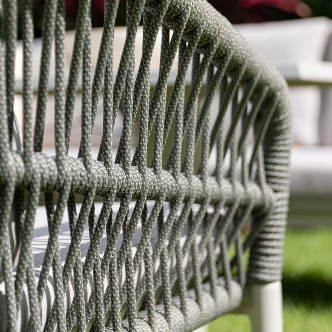 XXL Luxus: Aluminium / Rope Dining Ecklounge Set Solara inkl. 2 Sessel & höhenverstellbare Tisch variabel stellbar