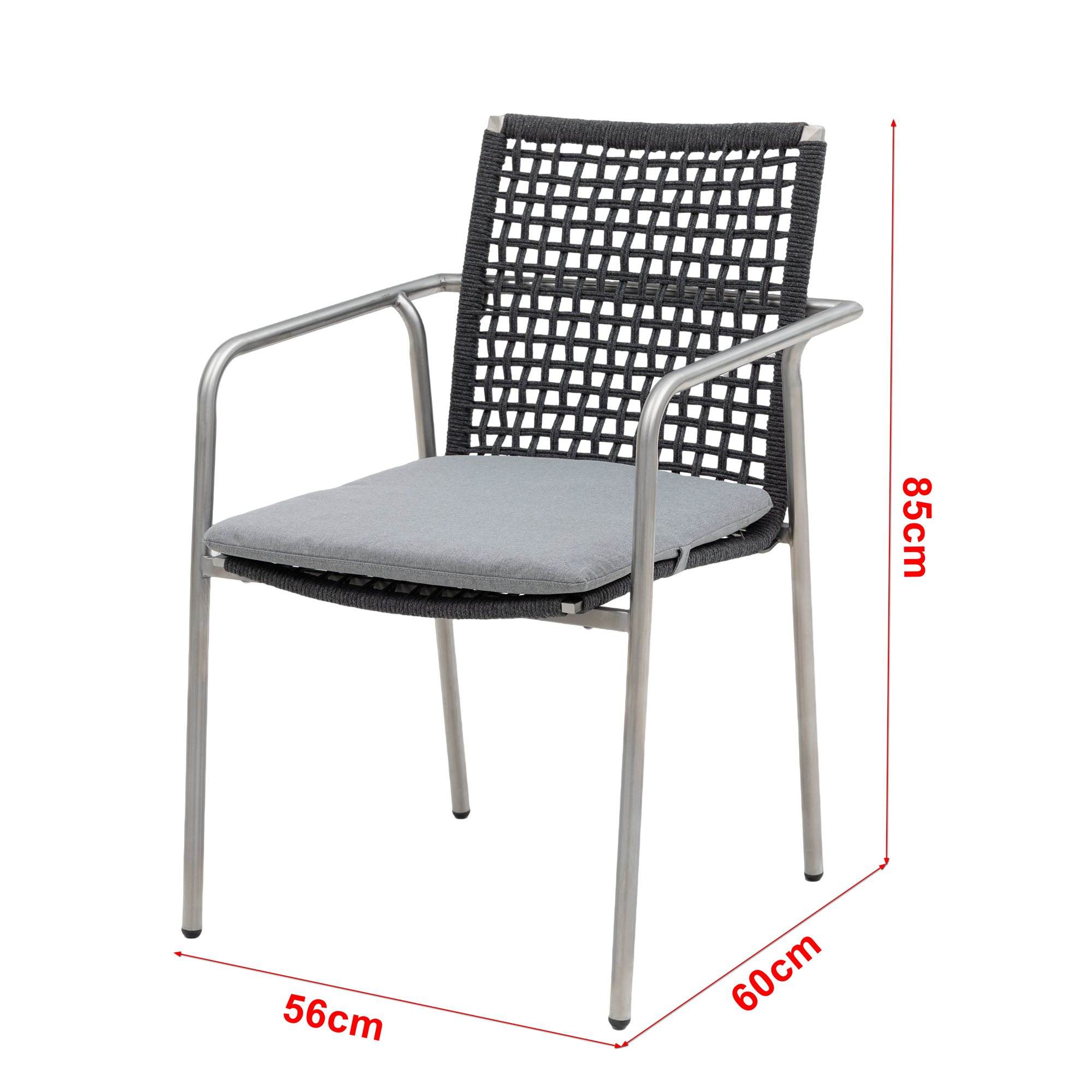 Premium Edelstahl / Rope Sessel Vogue, edel & gemütlich