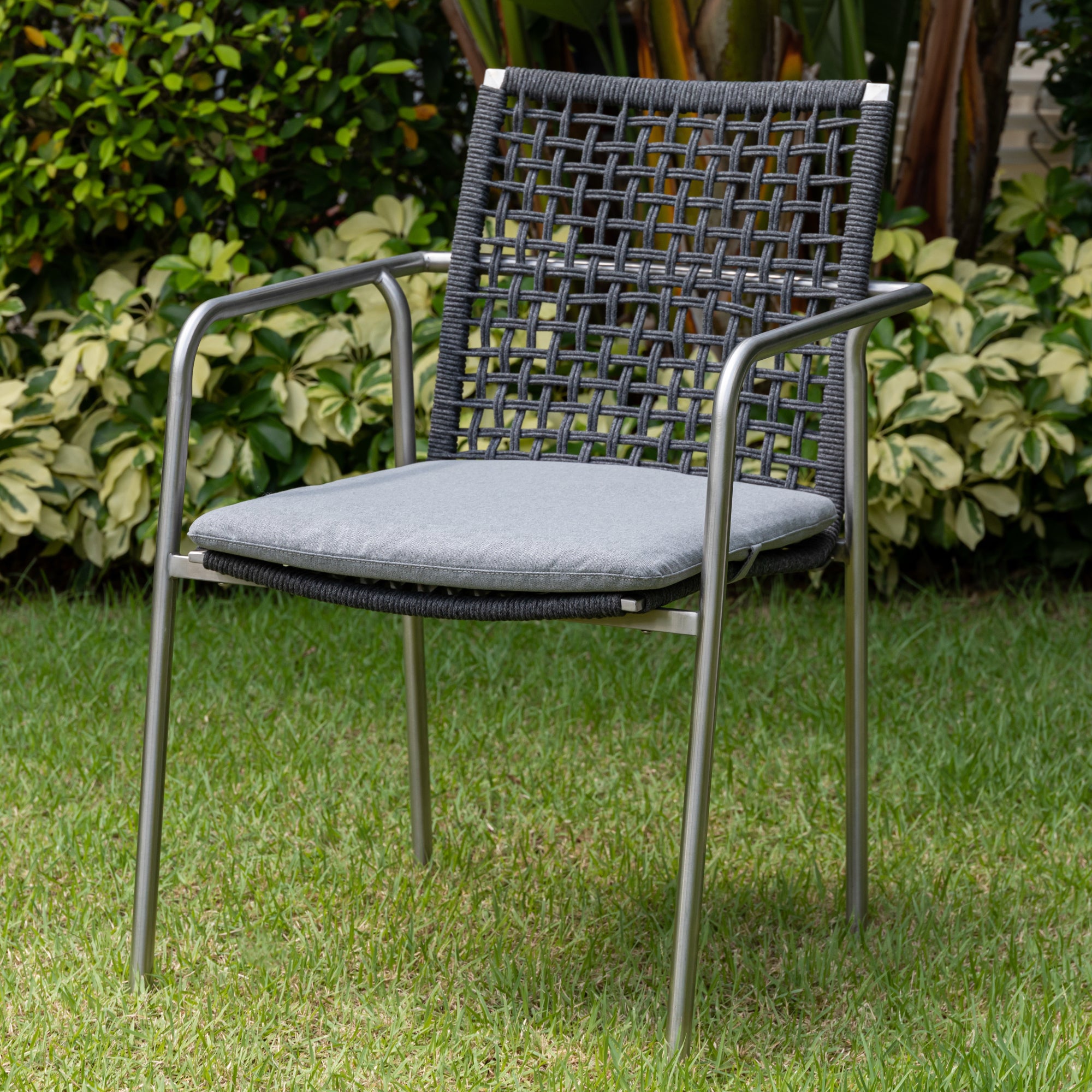 Premium Edelstahl / Rope Sessel Vogue, edel & gemütlich