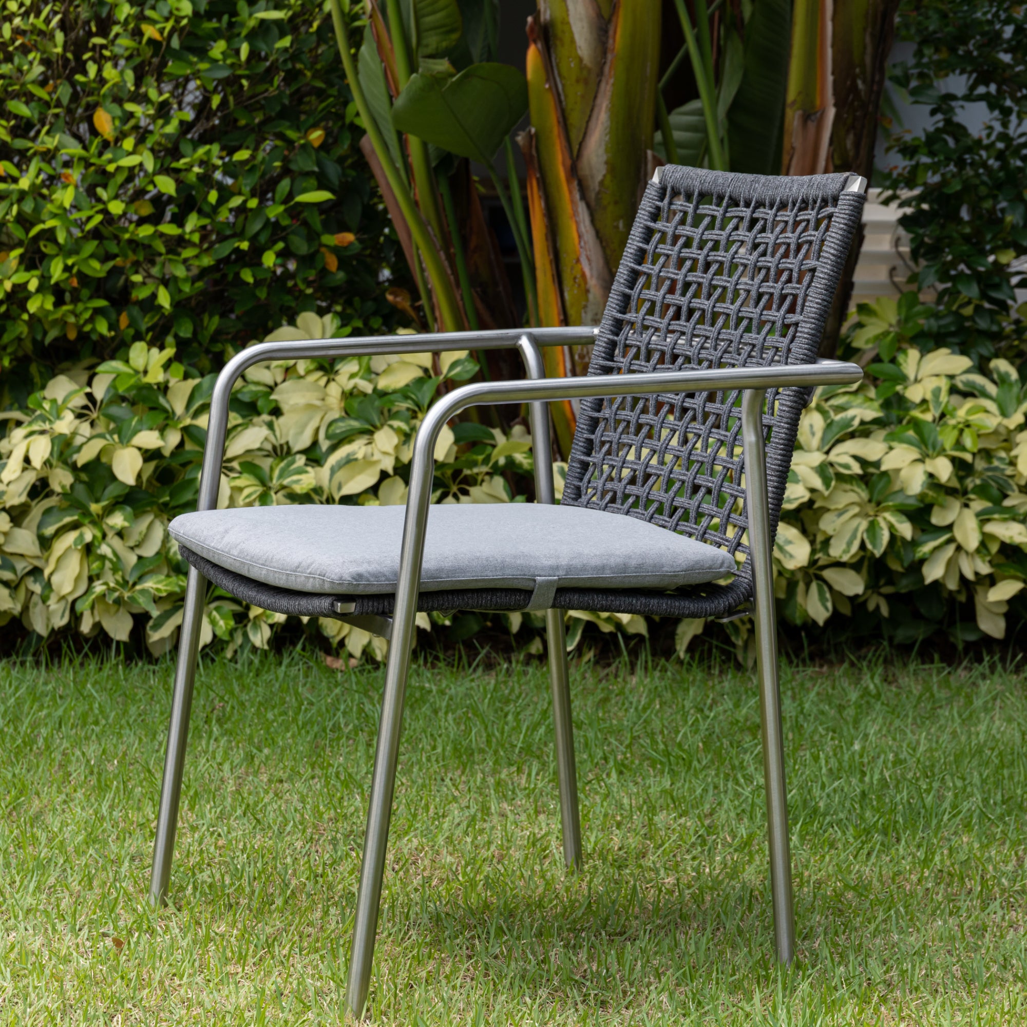 Premium Edelstahl / Rope Sessel Vogue, edel & gemütlich