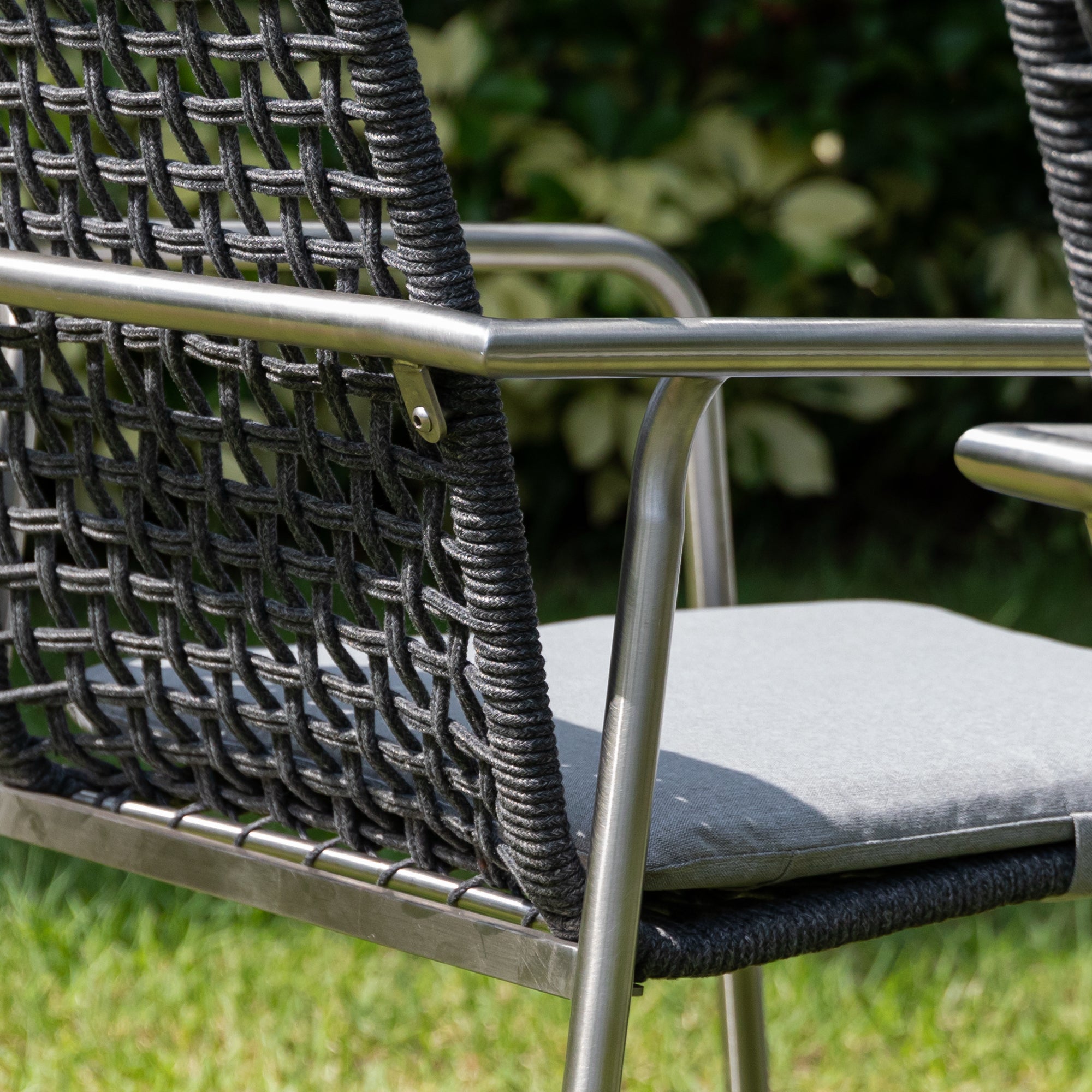 Premium Edelstahl / Rope Sessel Vogue, edel & gemütlich