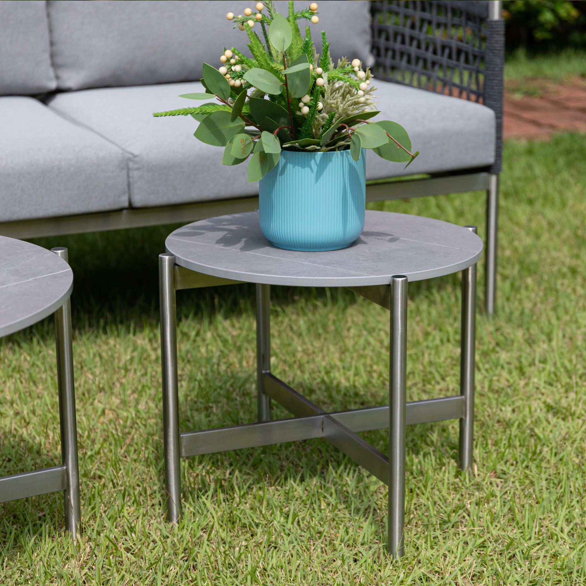 Premium Gartenmöbel Set Edelstahl / Rope Lounge Set Vogue