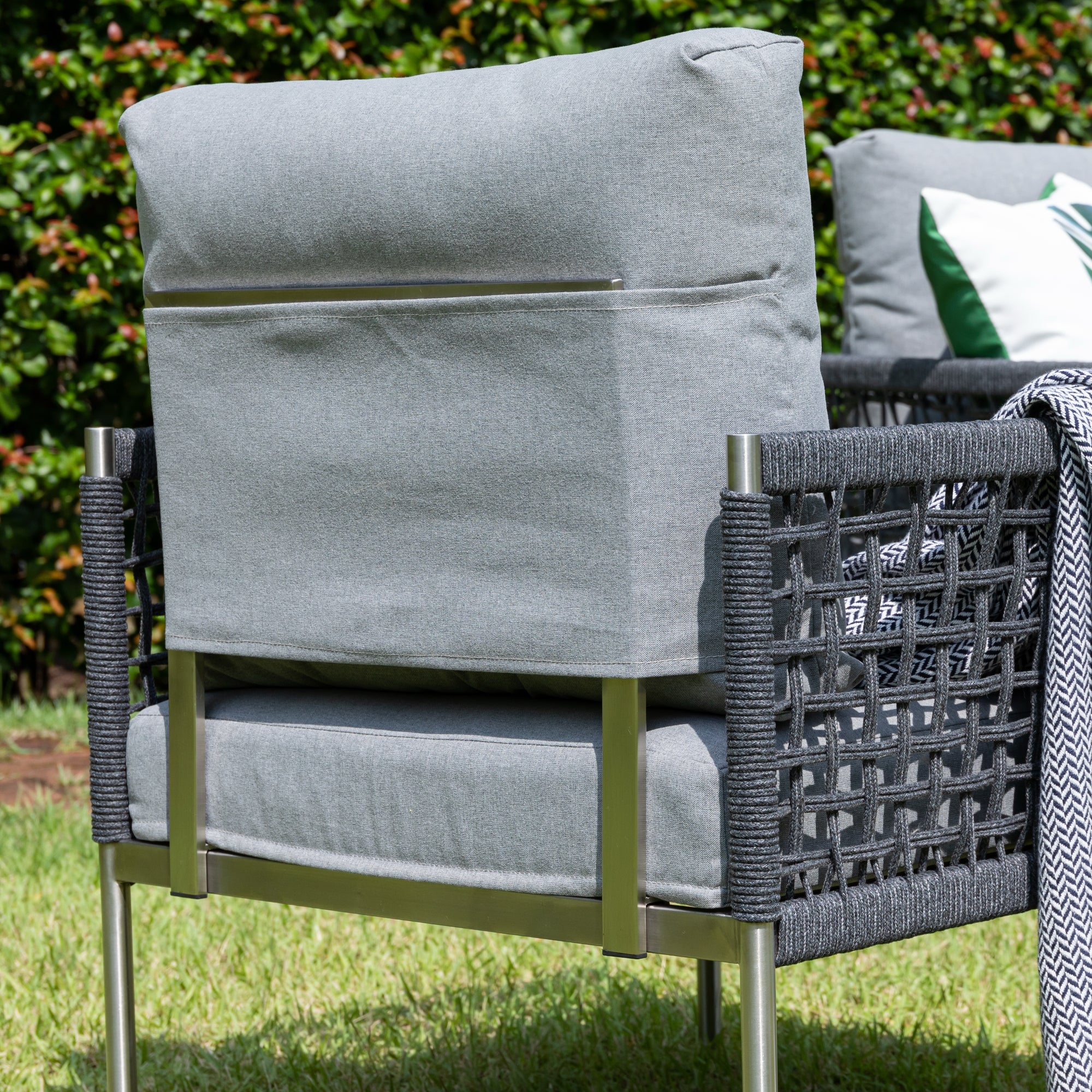 Premium Gartenmöbel Set Edelstahl / Rope Lounge Set Vogue