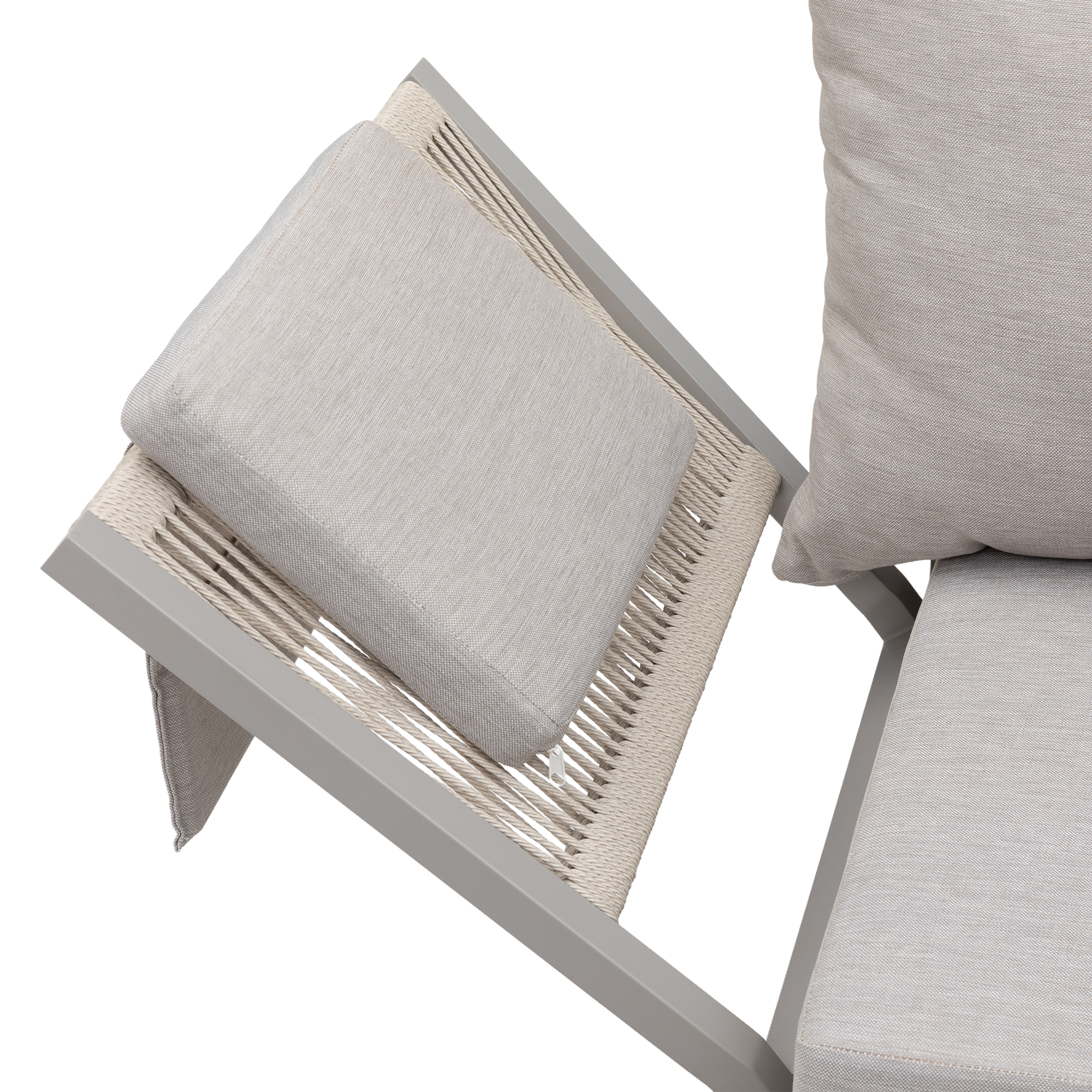 Alu / Polycord Rope Dining Ecklounge Set Madri Deluxe 3in1 Funktion variabel stellbar absenkbare Armlehnen