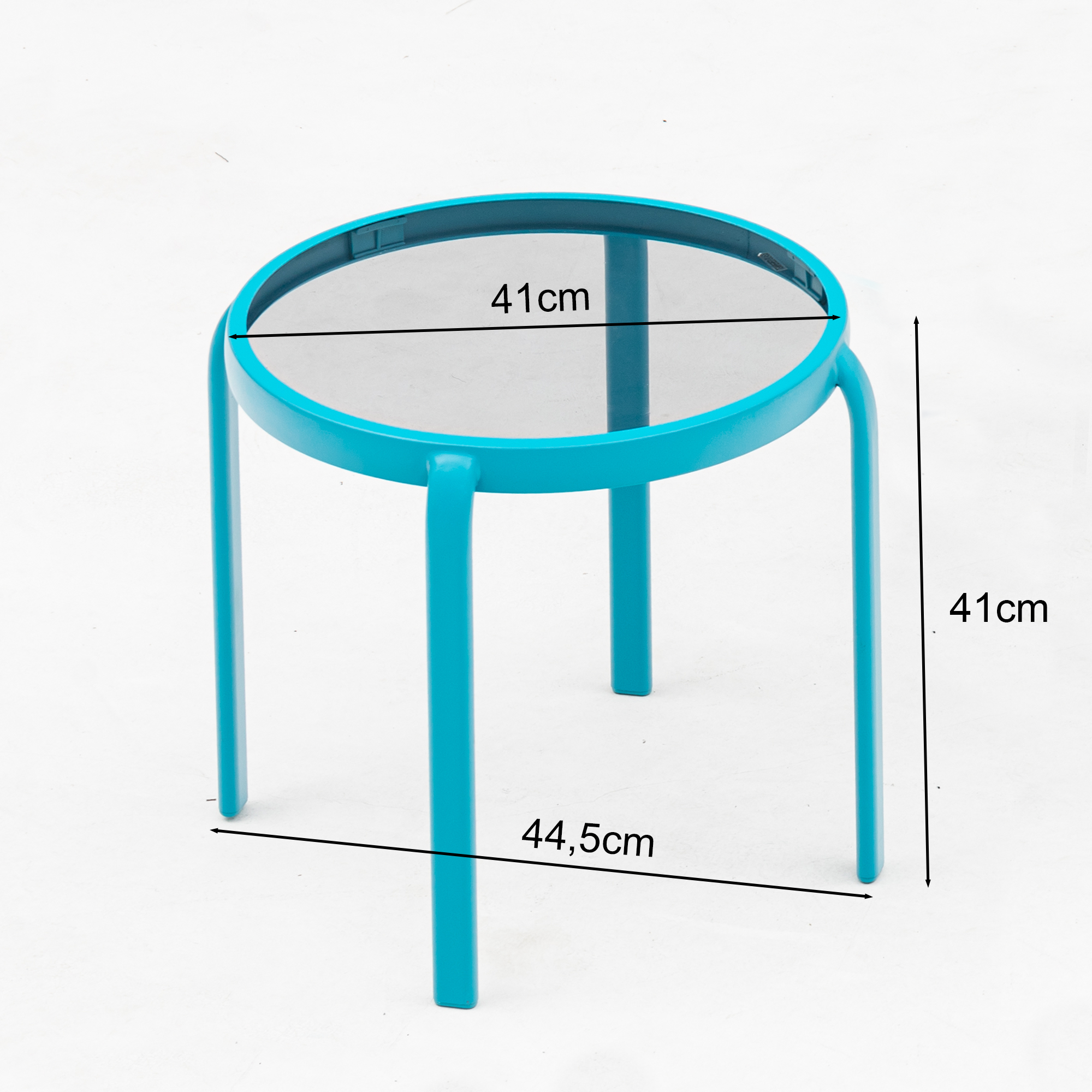 Beistelltisch Lori ø ca. 41 cm x Höhe 41 cm in Aqua Splash