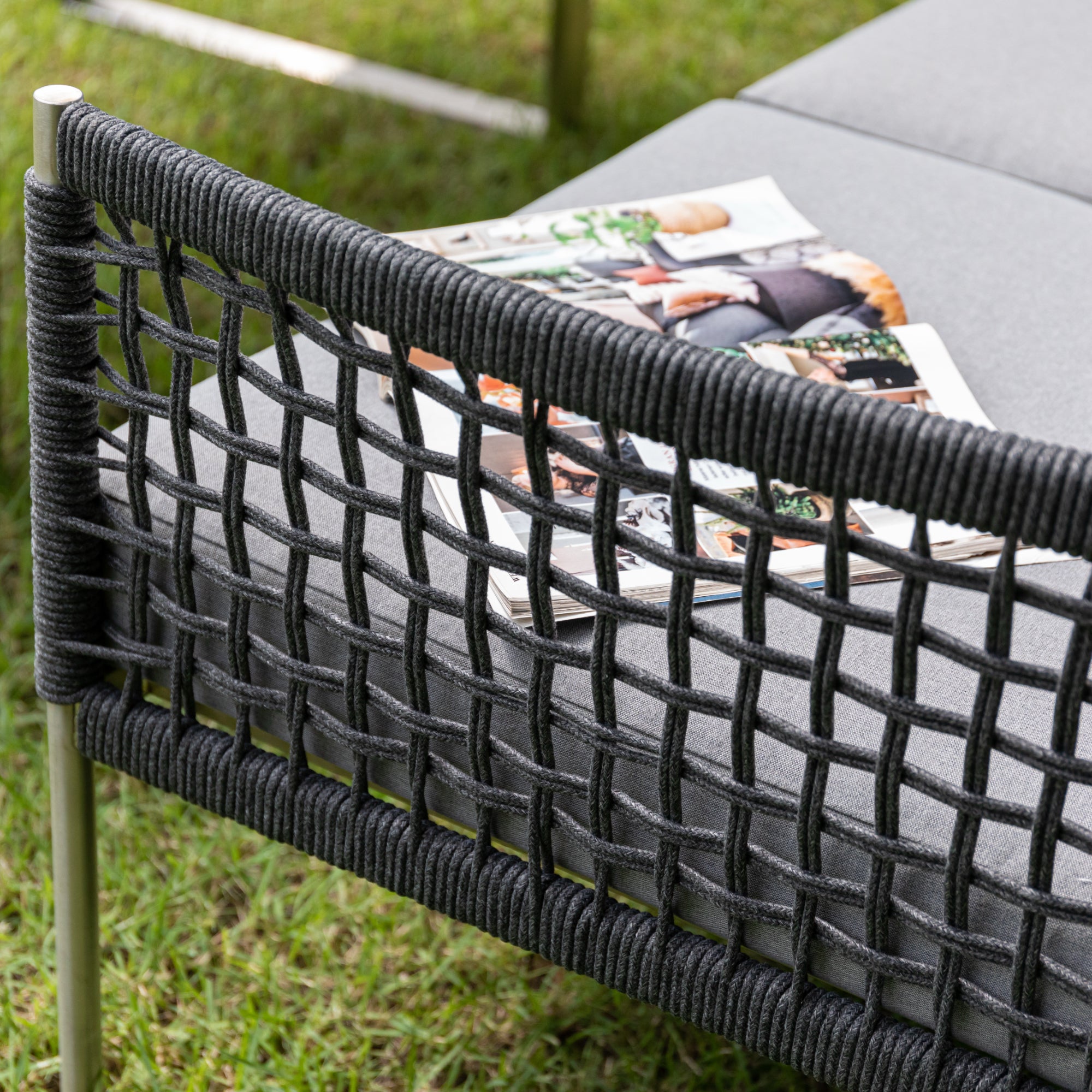 Premium Gartenmöbel Set Edelstahl / Rope Dining Eck Lounge Set Vogue