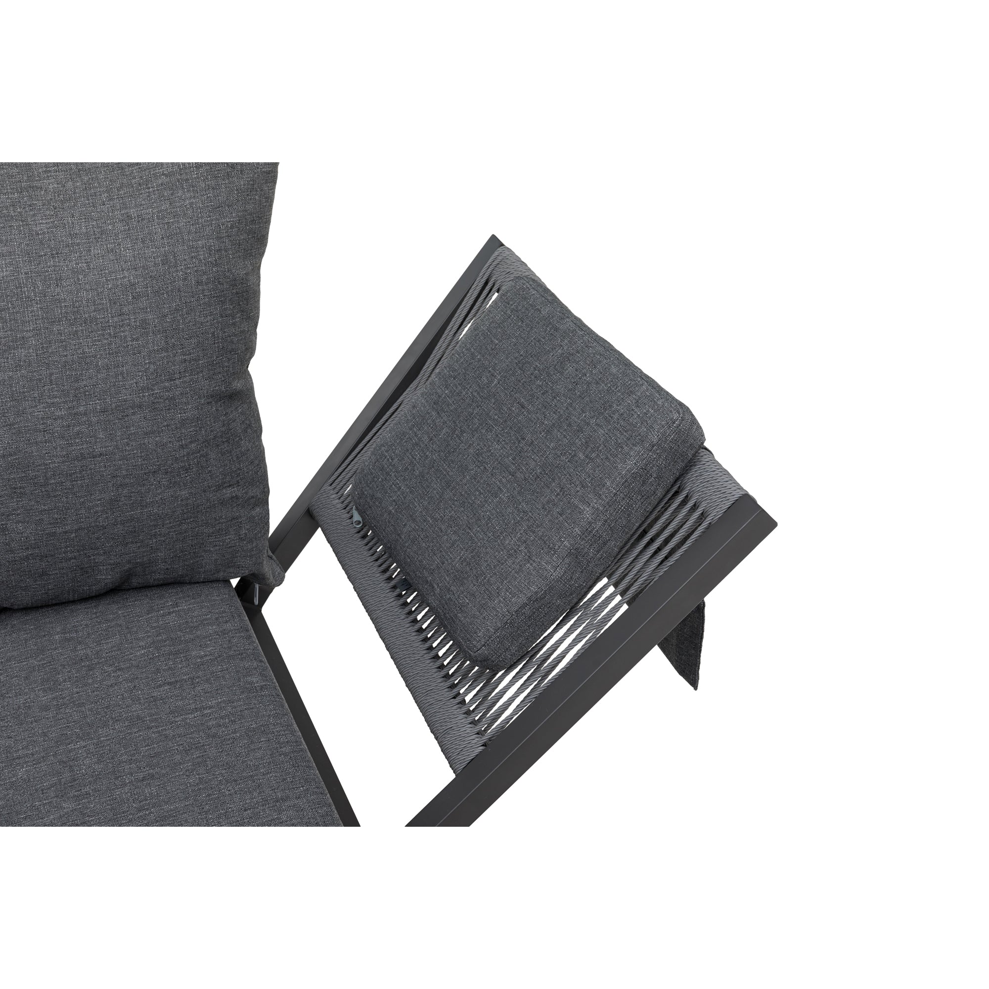 🌼FRÜHLINGS-ANGEBOT🌼 MADRI NERO SET UND 2 x ARCTIC MOVE SESSEL -Alu / Polyrope Cord Dining Ecklounge Set Madri Nero Deluxe 3in1 Funktion variabel stellbar absenkbare Armlehnen
