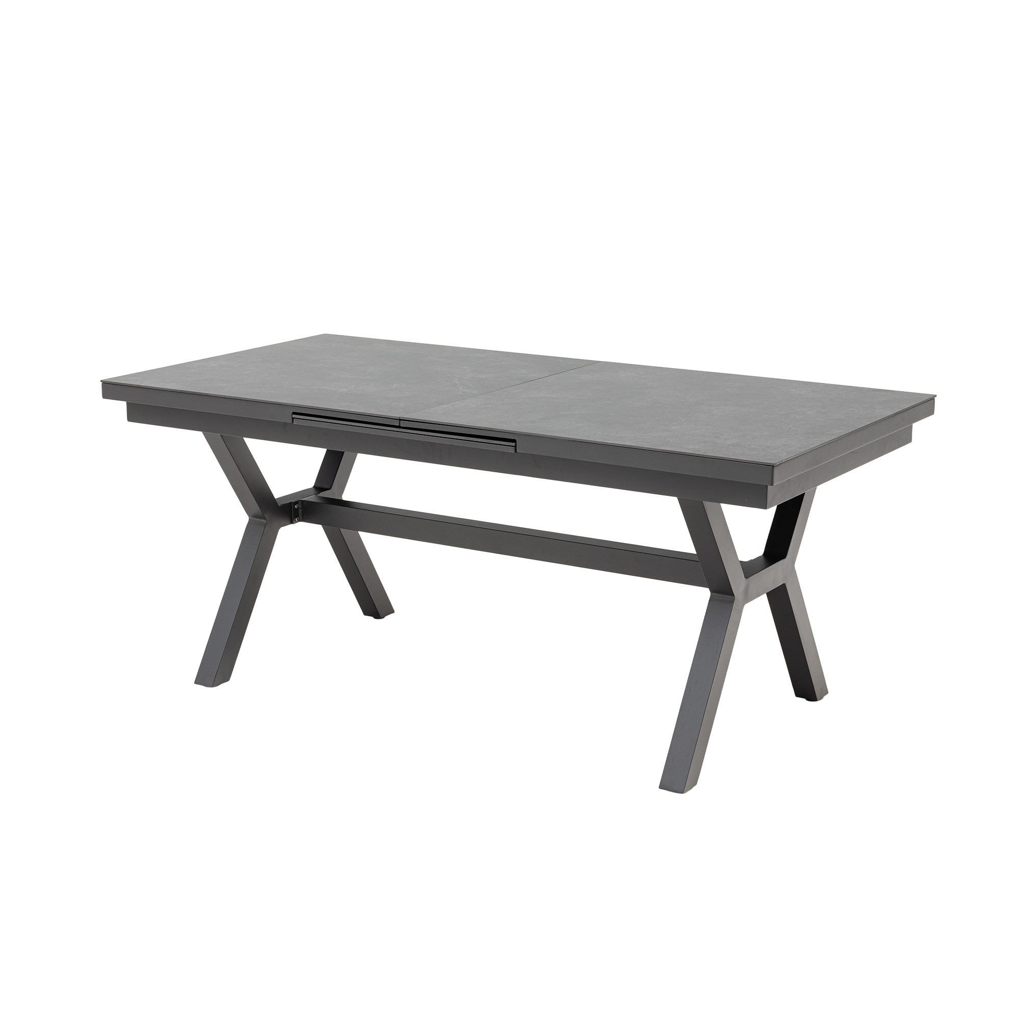 Aluminium Dining Ausziehtisch Phönix mit Sintered Stone Tischplatte 180/240x90x76cm