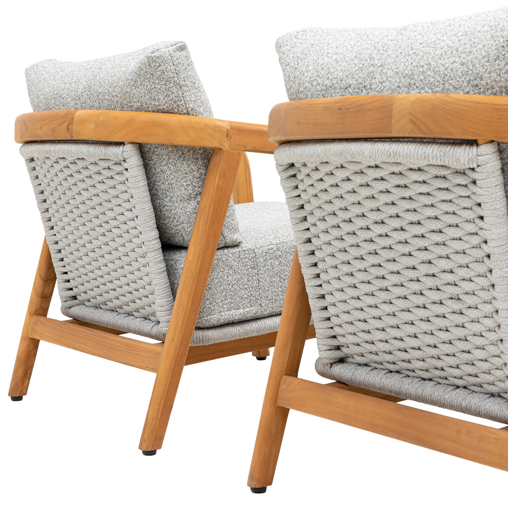 Inspired by nature! Lounge Set Granvia eine Kombination aus massivem Teakholz, Alu, Rope & Olefin Stoff