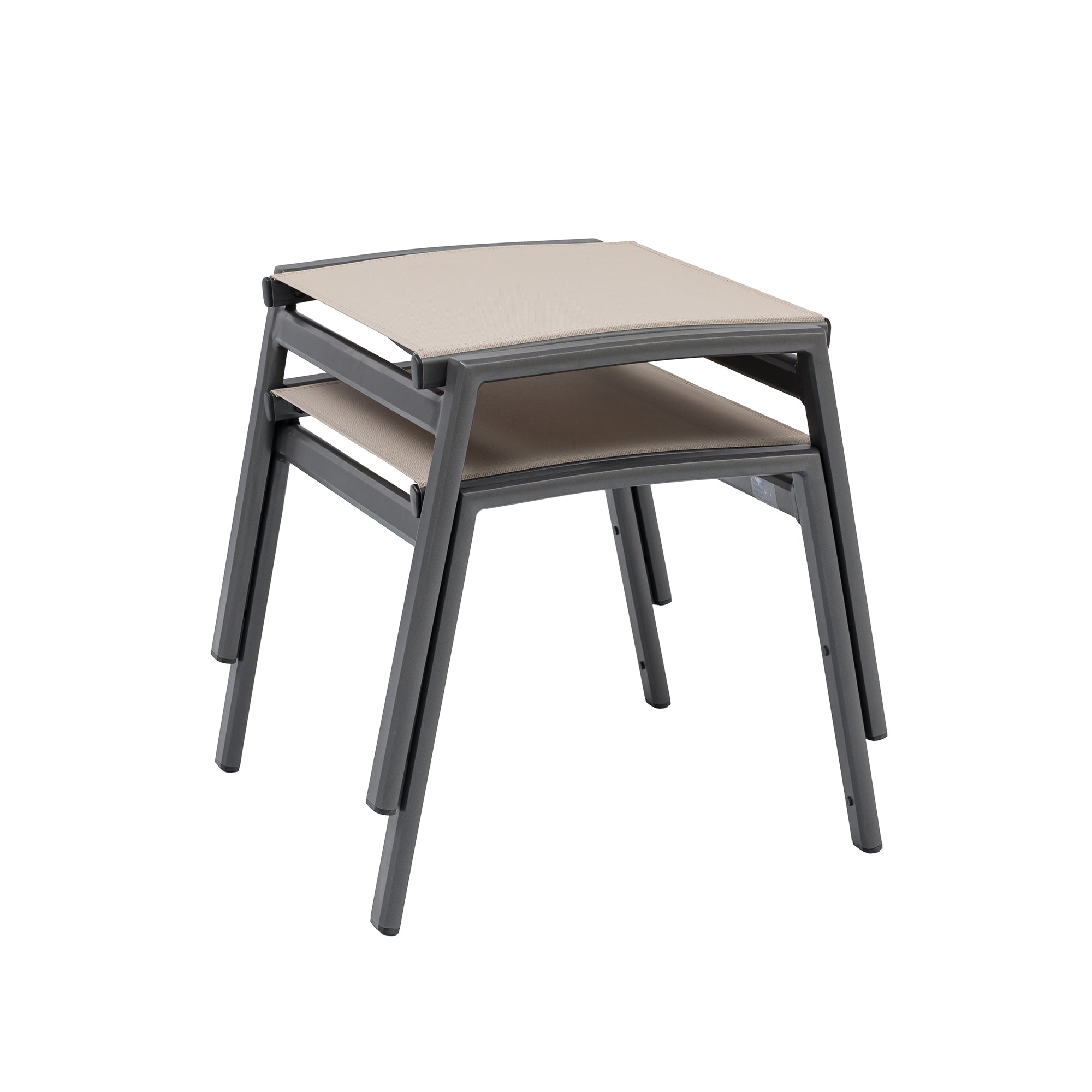Aluminium / Sling-Textilen Hocker Avantage Mocca in anthrazit