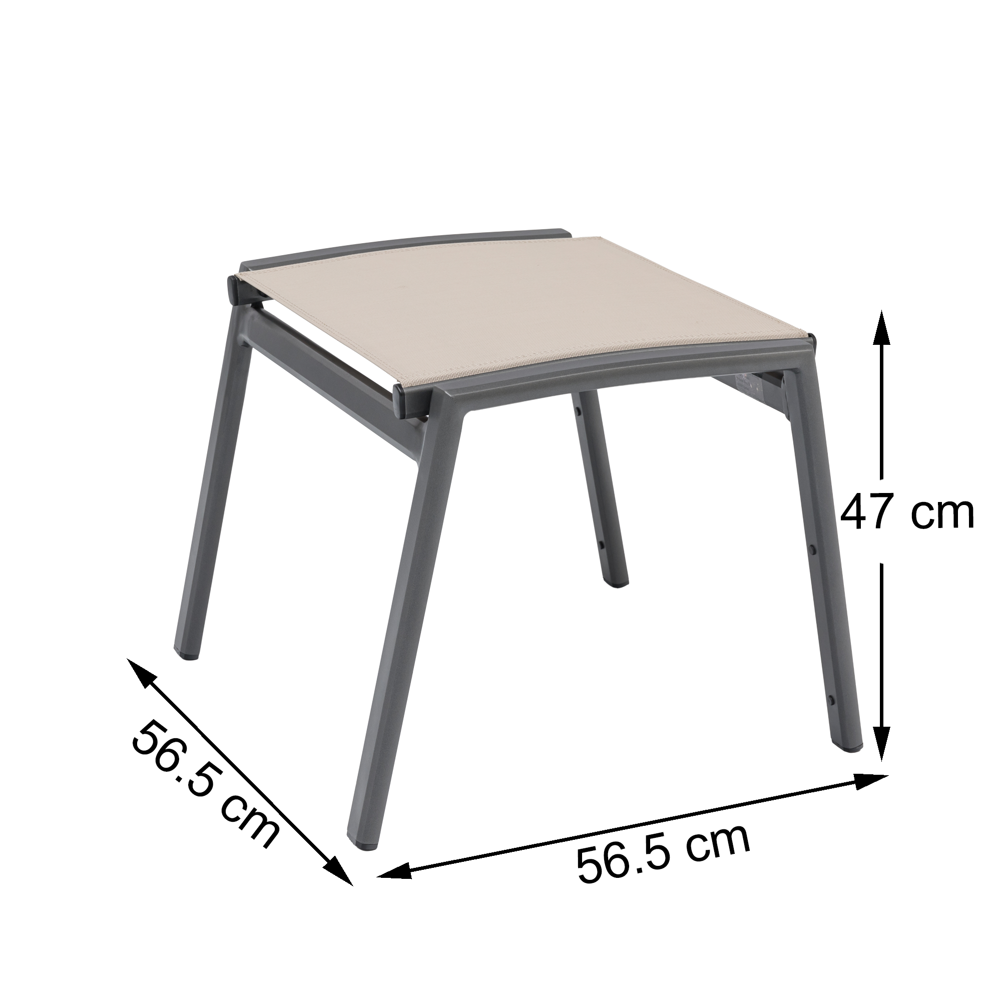 Aluminium / Sling-Textilen Hocker Avantage Mocca in anthrazit