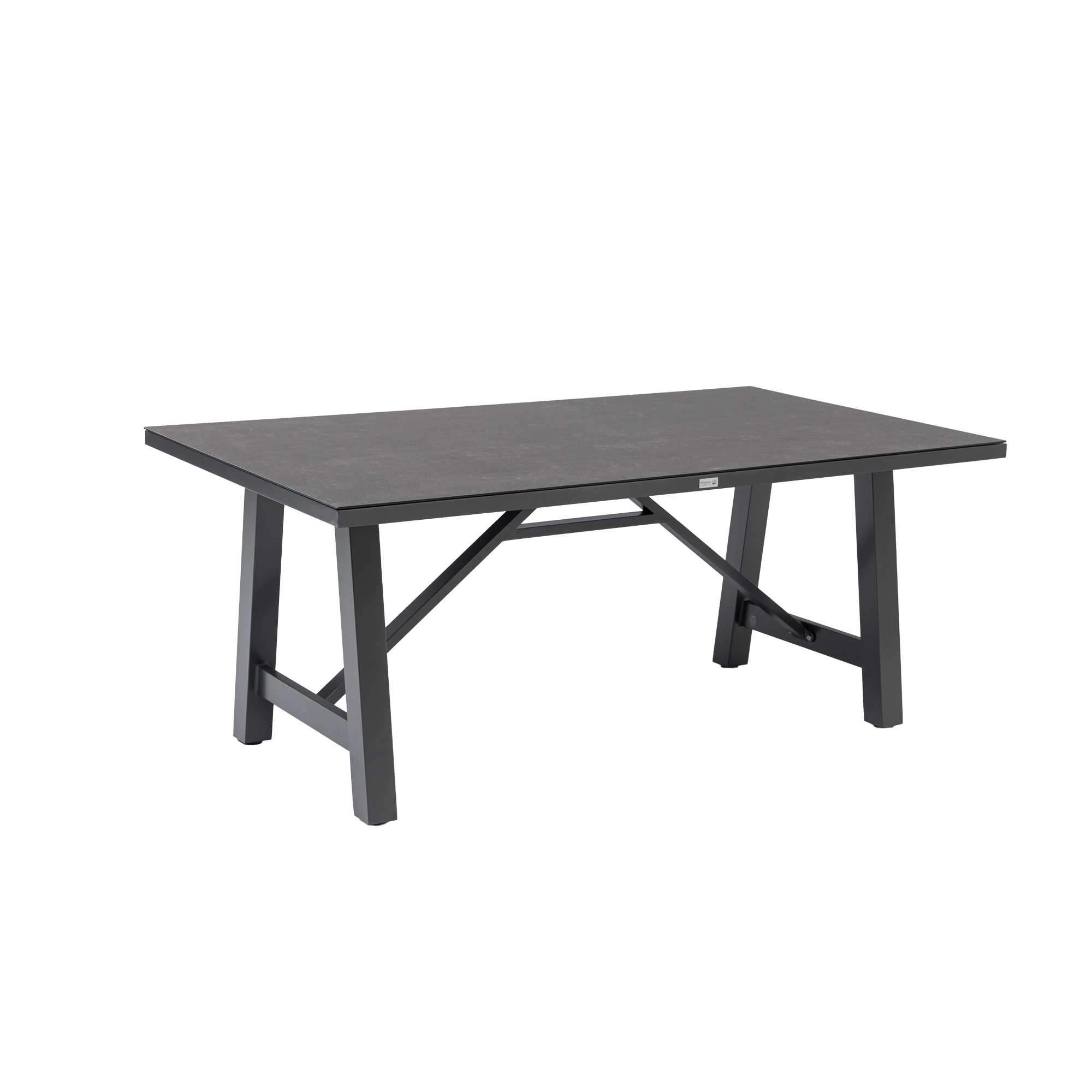 Aluminium Dining Tisch Phönix 180x100x74,5cm mit Dekorglas