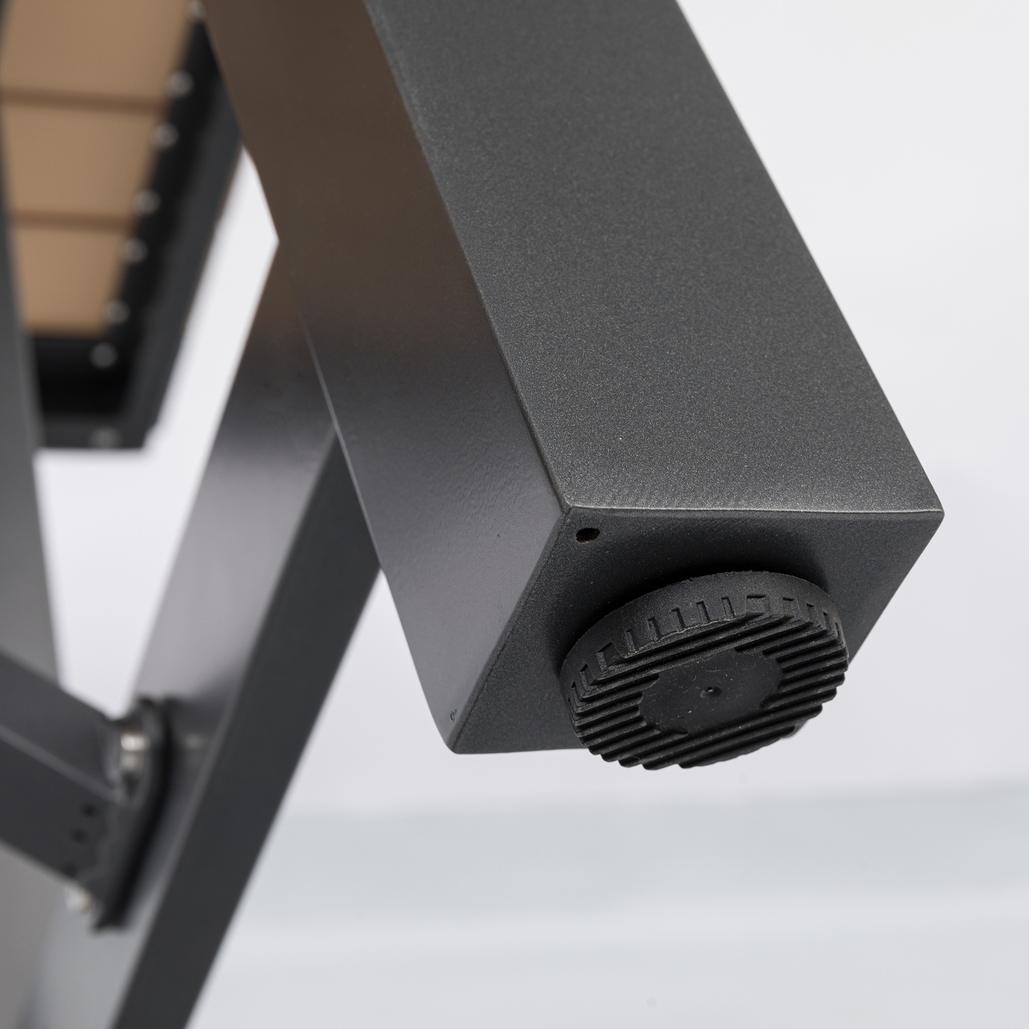 Aluminium Dining Tisch Kalva 180x100x74,5cm mit Alu Slats in Holzoptk