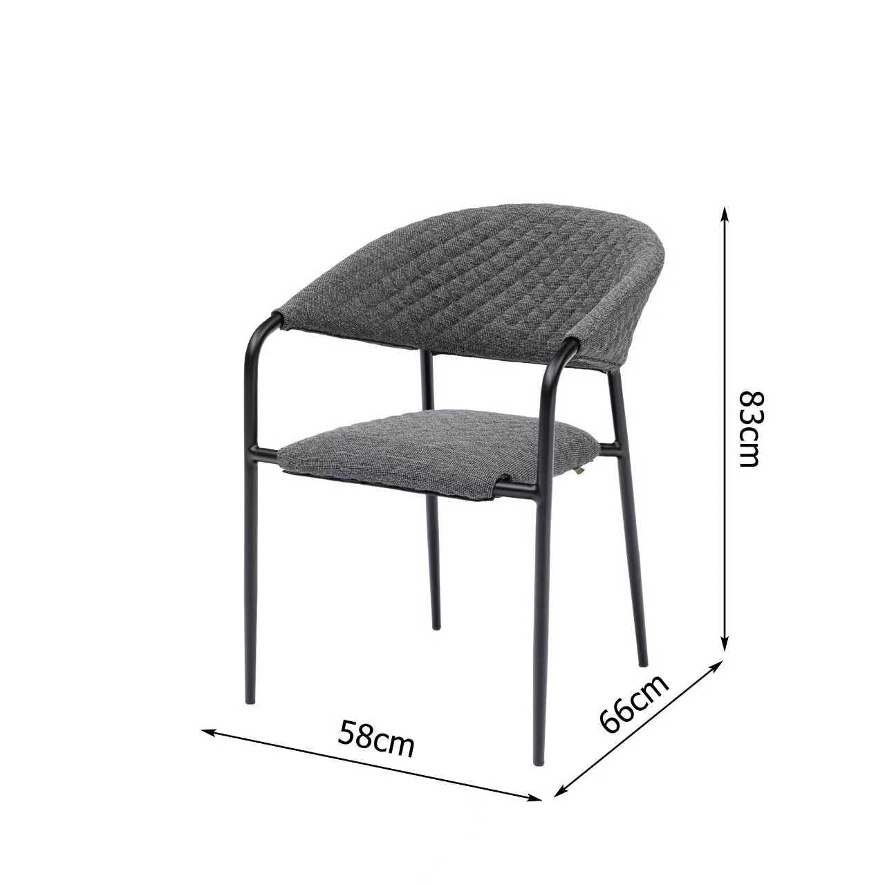 Aluminium Outdoor Dining Stapelsessel Puro / VELUVÉ by LIKA-TEX® Onyx 100% wetterfest
