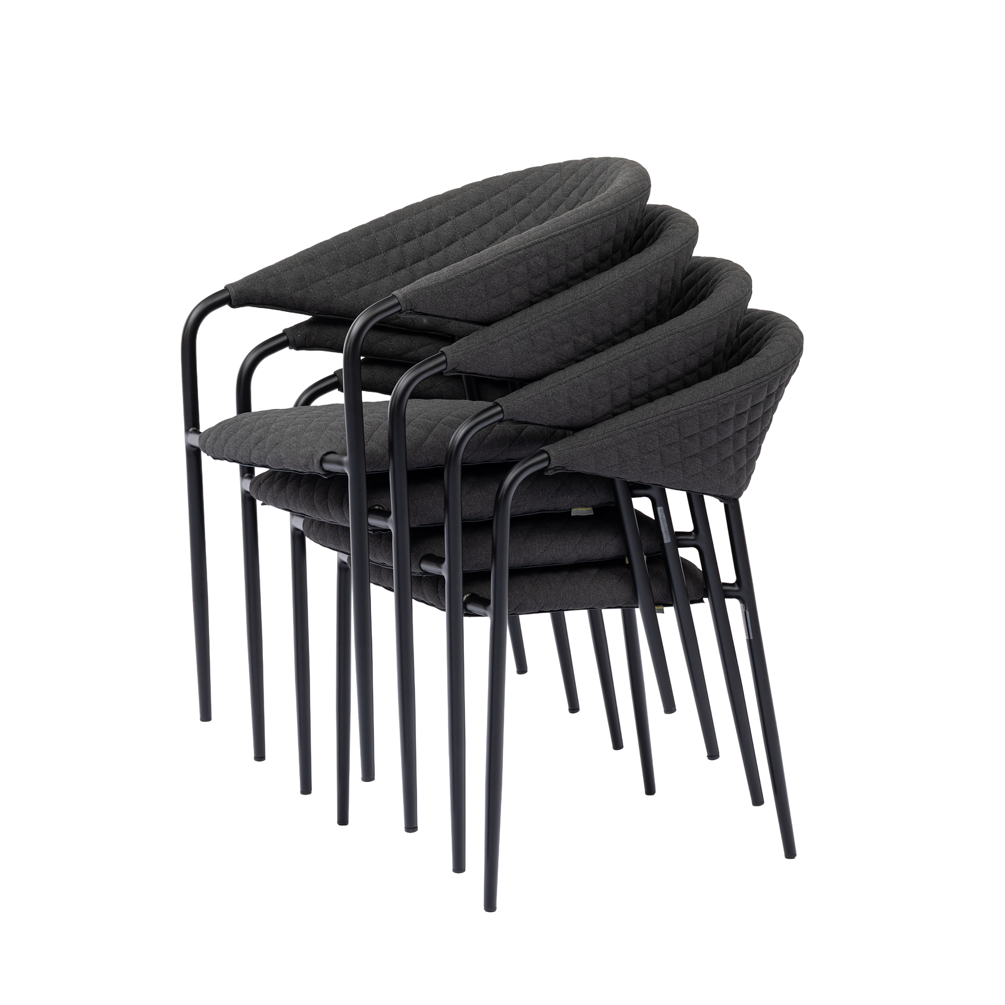 Aluminium Outdoor Dining Stapelsessel Puro / VELUVÉ by LIKA-TEX® Onyx