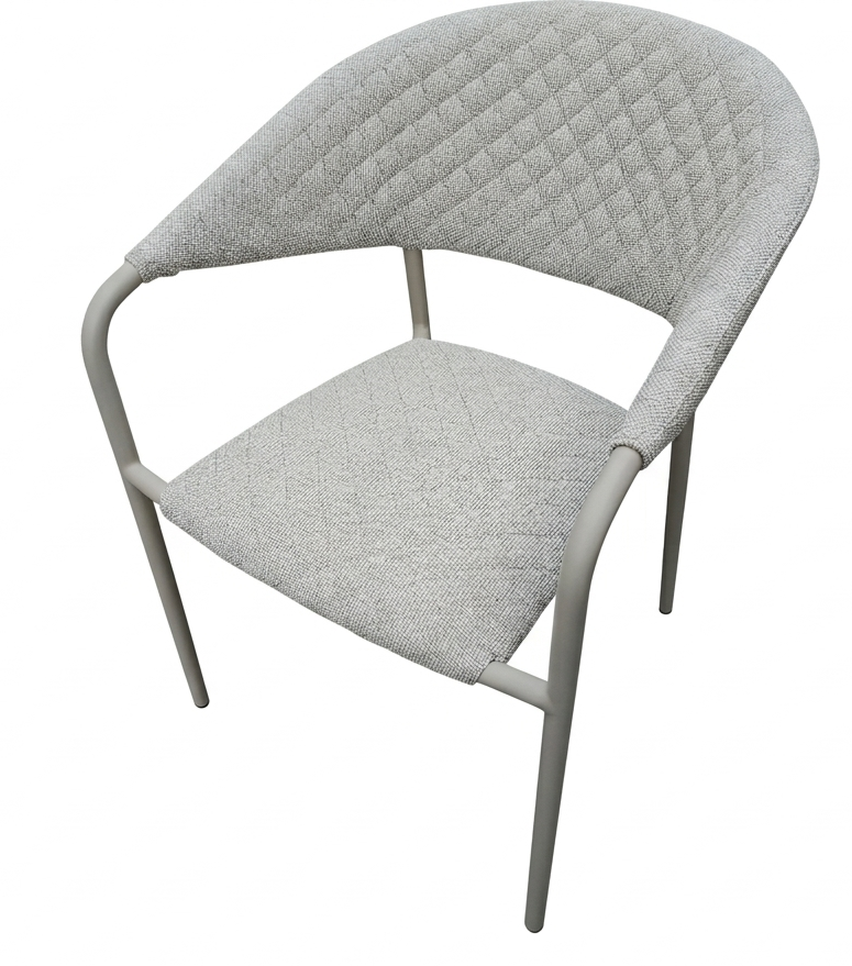 Aluminium Outdoor Dining Stapelsessel Puro / VELUVÉ by LIKA-TEX® PEARL
