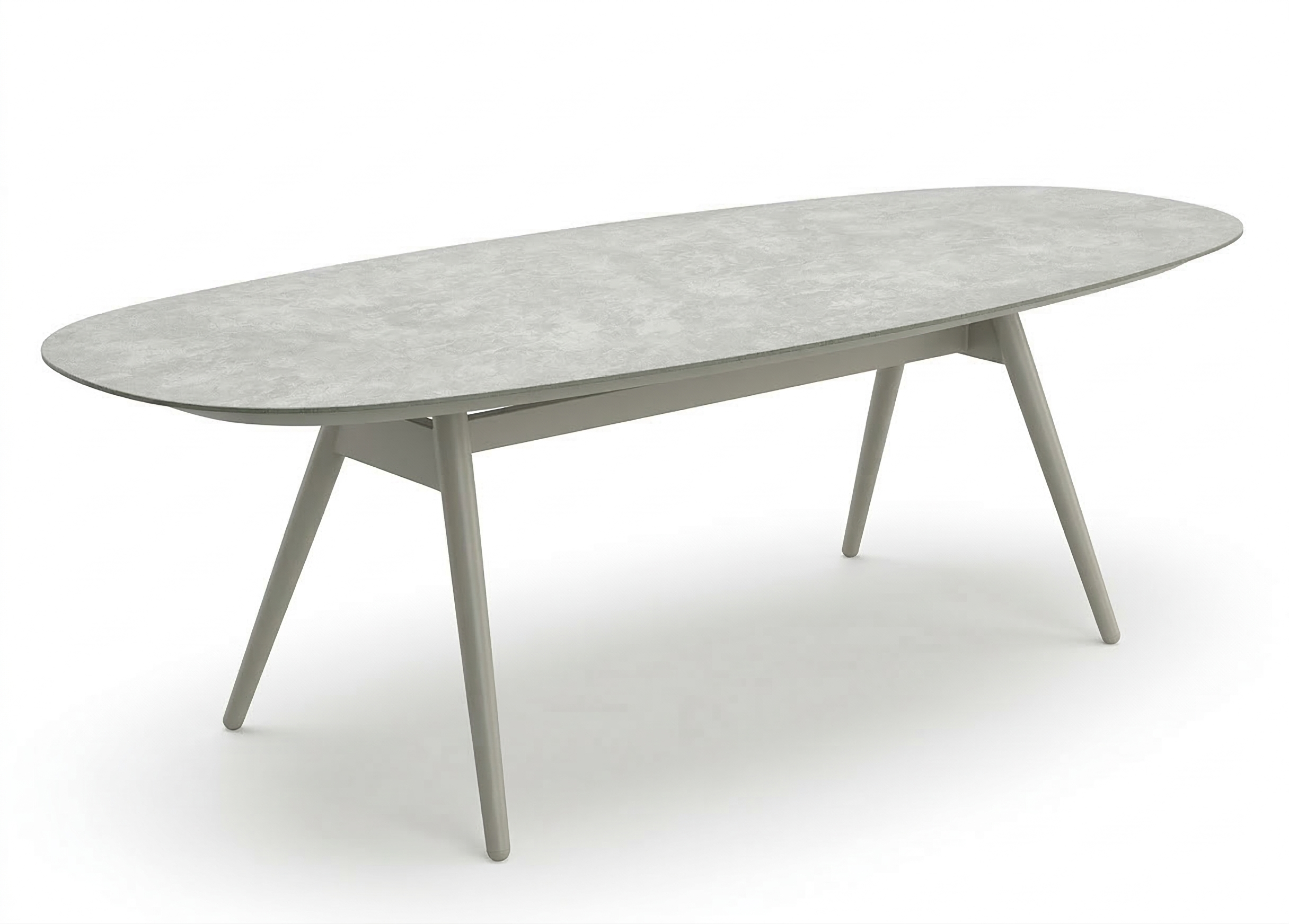 LUXUS! Dining Set PURO – 365 Tage draußen leben - 6 x Puro Stapelsessel in PEARL & 1 x Puro Tisch