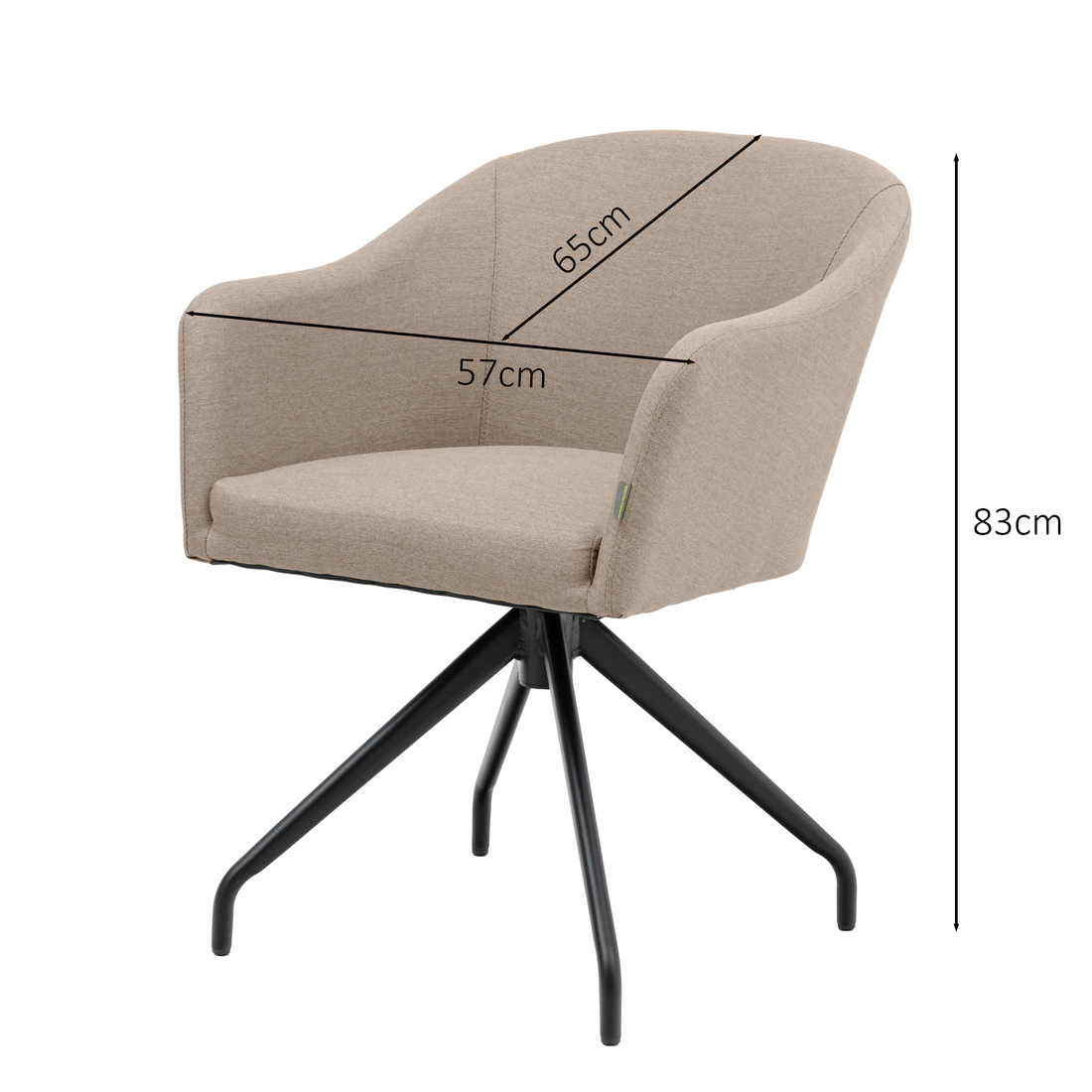 Outdoor Drehsessel Nixon LIKA-TEX® Bezug 100% wetterfest lava sand (natur)