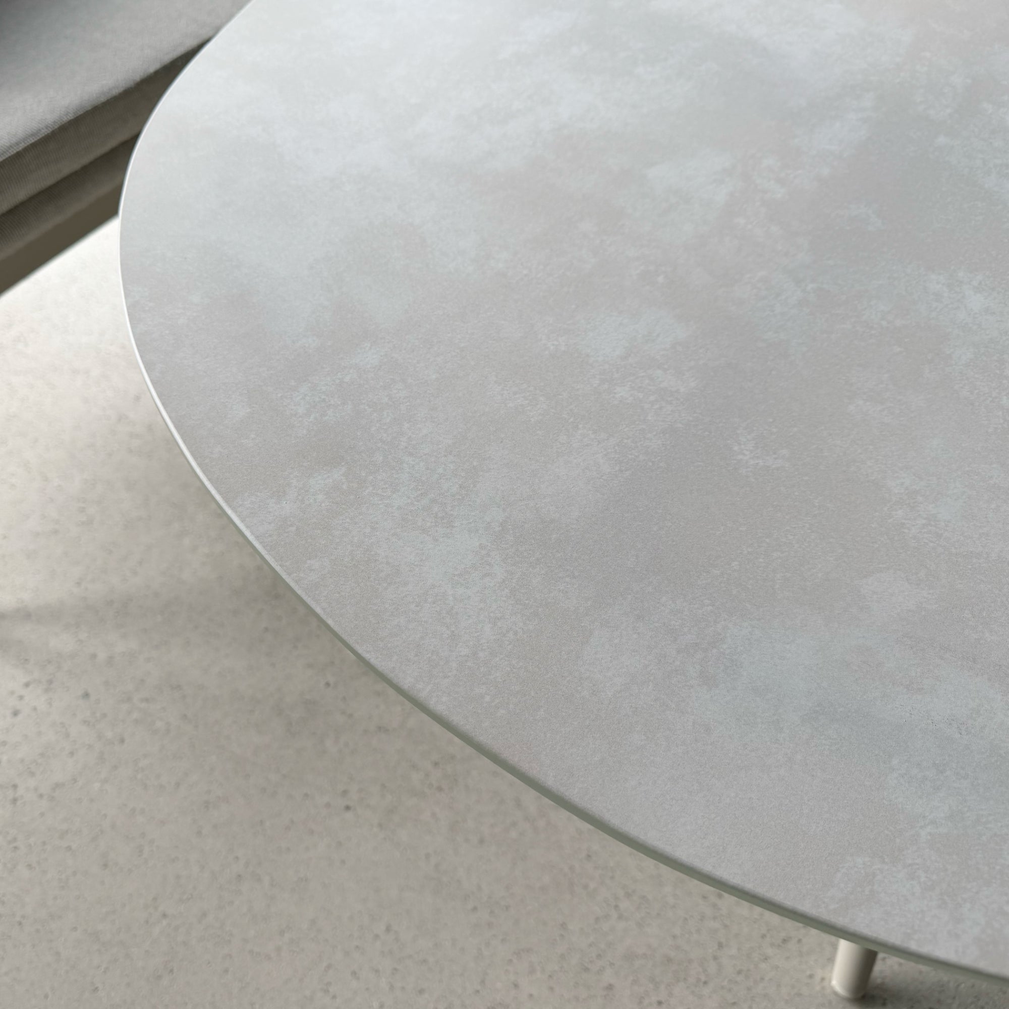 Aluminium Ovaler Esstisch Puro - 230x107cm Dekorglas in pearl/ nature