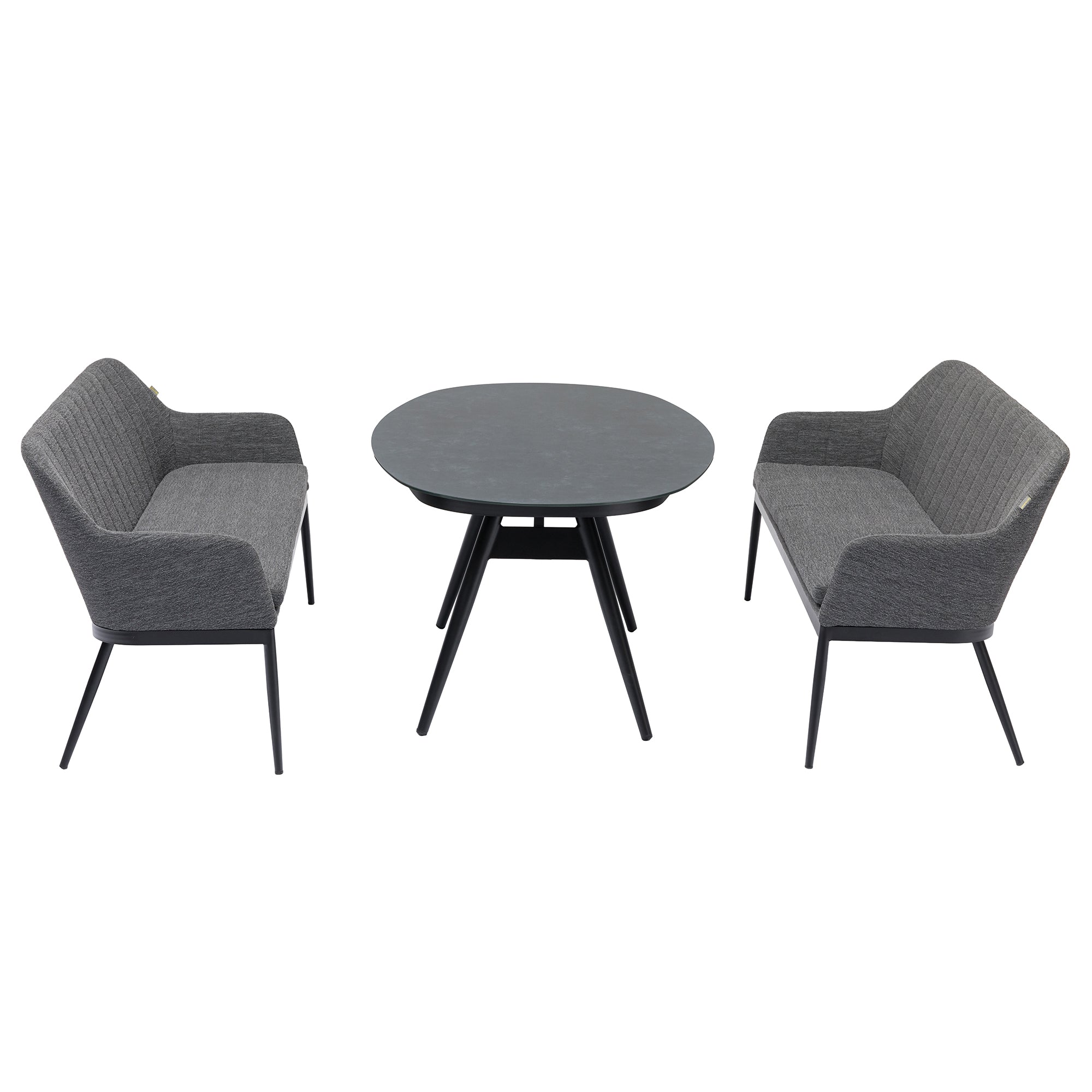 Exklusive Flair! Das Outdoor Dining Set EVARA VELUVÉ / LIKA-TEX® - 100% wetterfest
