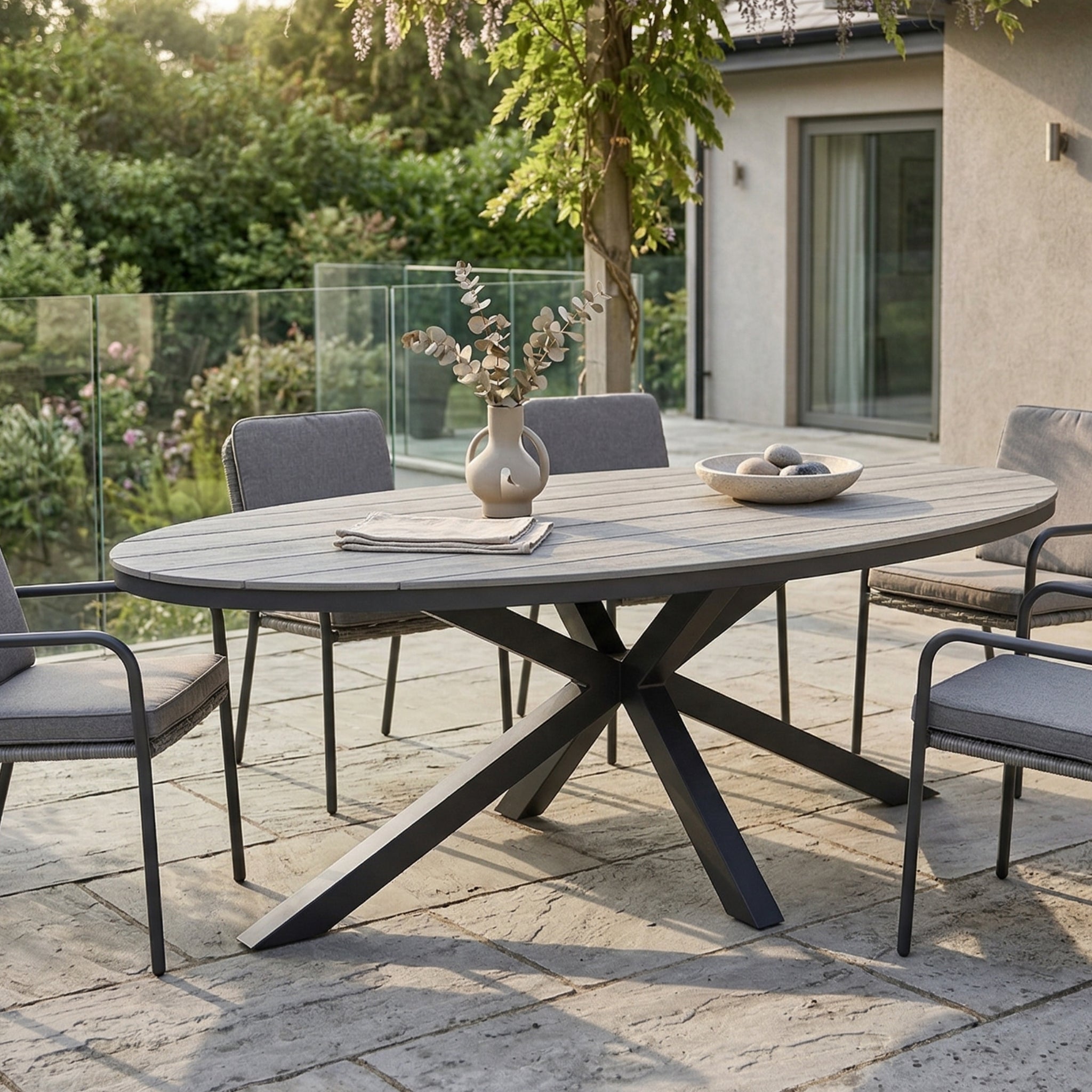 ☀️Summer Deal !☀️ Aluminium / Nonwood Tisch Volterra 220x115x74cm in grau