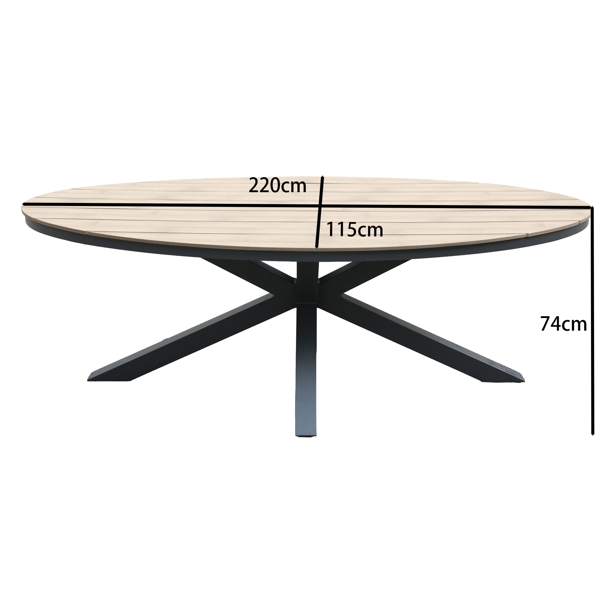 ☀️Summer Deal !☀️ Aluminium / Nonwood Tisch Volterra 220x115x74cm in der Farbe Oak