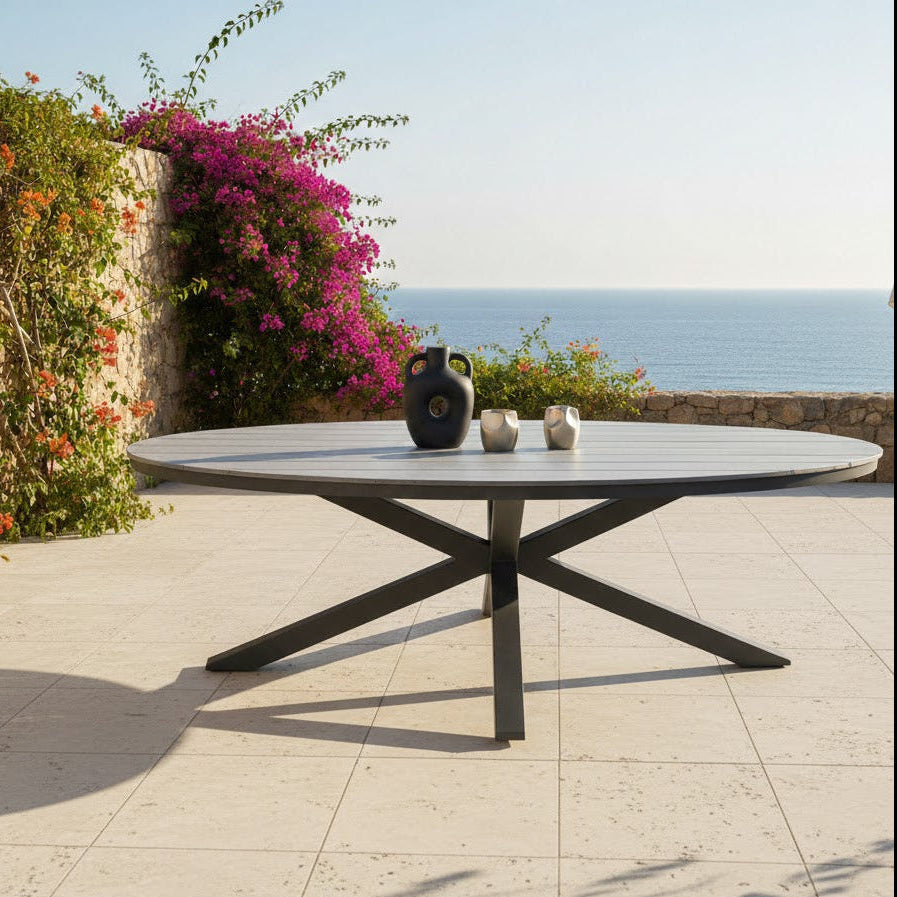 ☀️Summer Deal !☀️ Aluminium / Nonwood Tisch Volterra 180x115x75cm in der Farbe grau