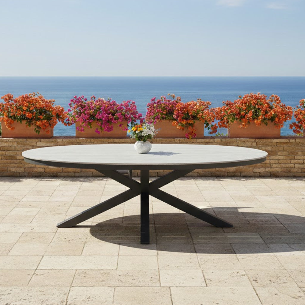 Aluminium / Nonwood Tisch Volterra 180x115x75cm in der Farbe oak