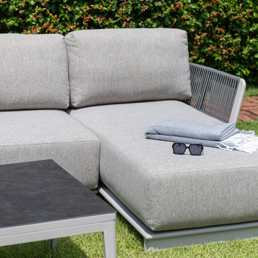 Die absolute Luxus Lounge: Deluxe Aluminium / Rope Lounge Set Marea XXL / Wetterfest