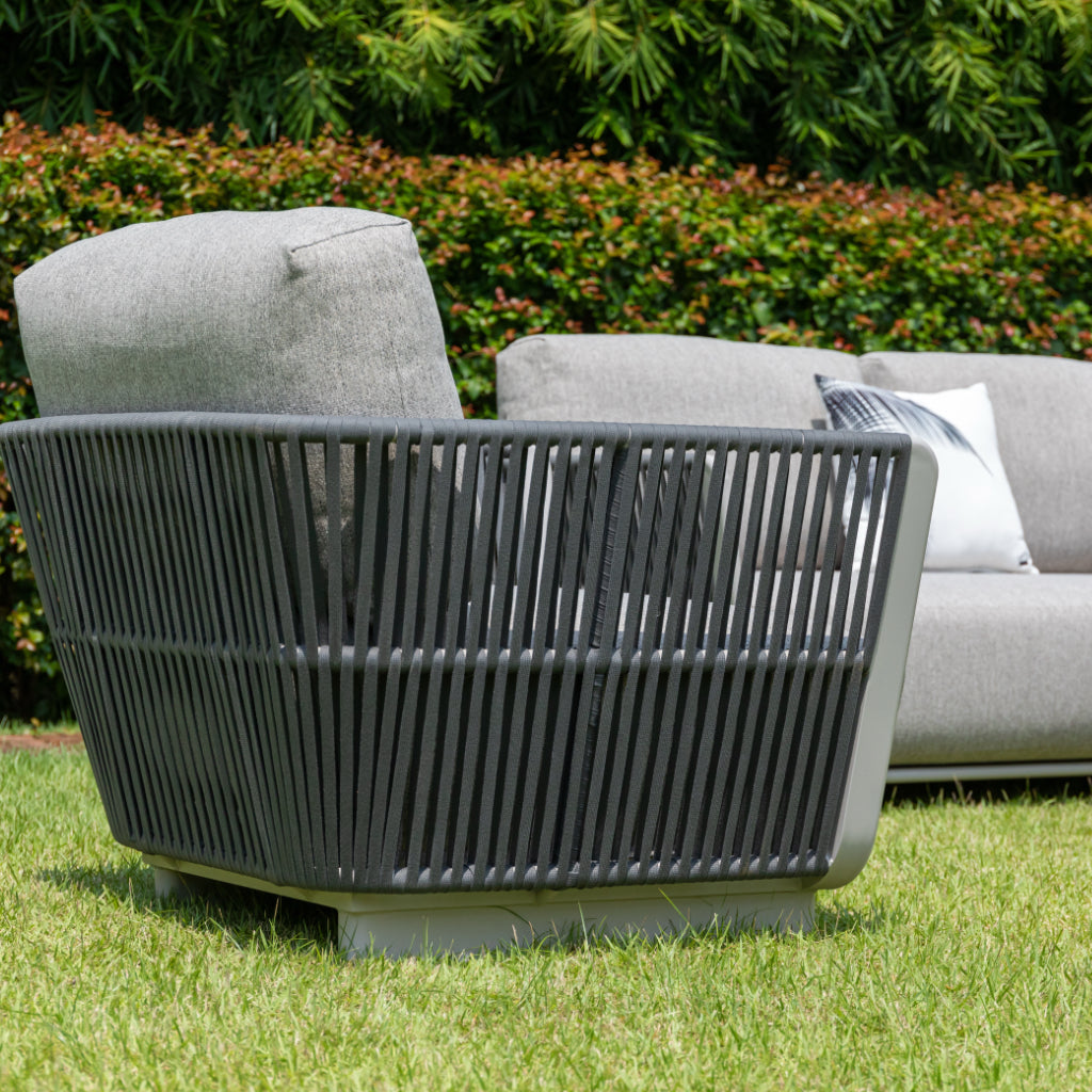 Die absolute Luxus Lounge: Deluxe Aluminium / Rope Lounge Set Marea XXL / Wetterfest