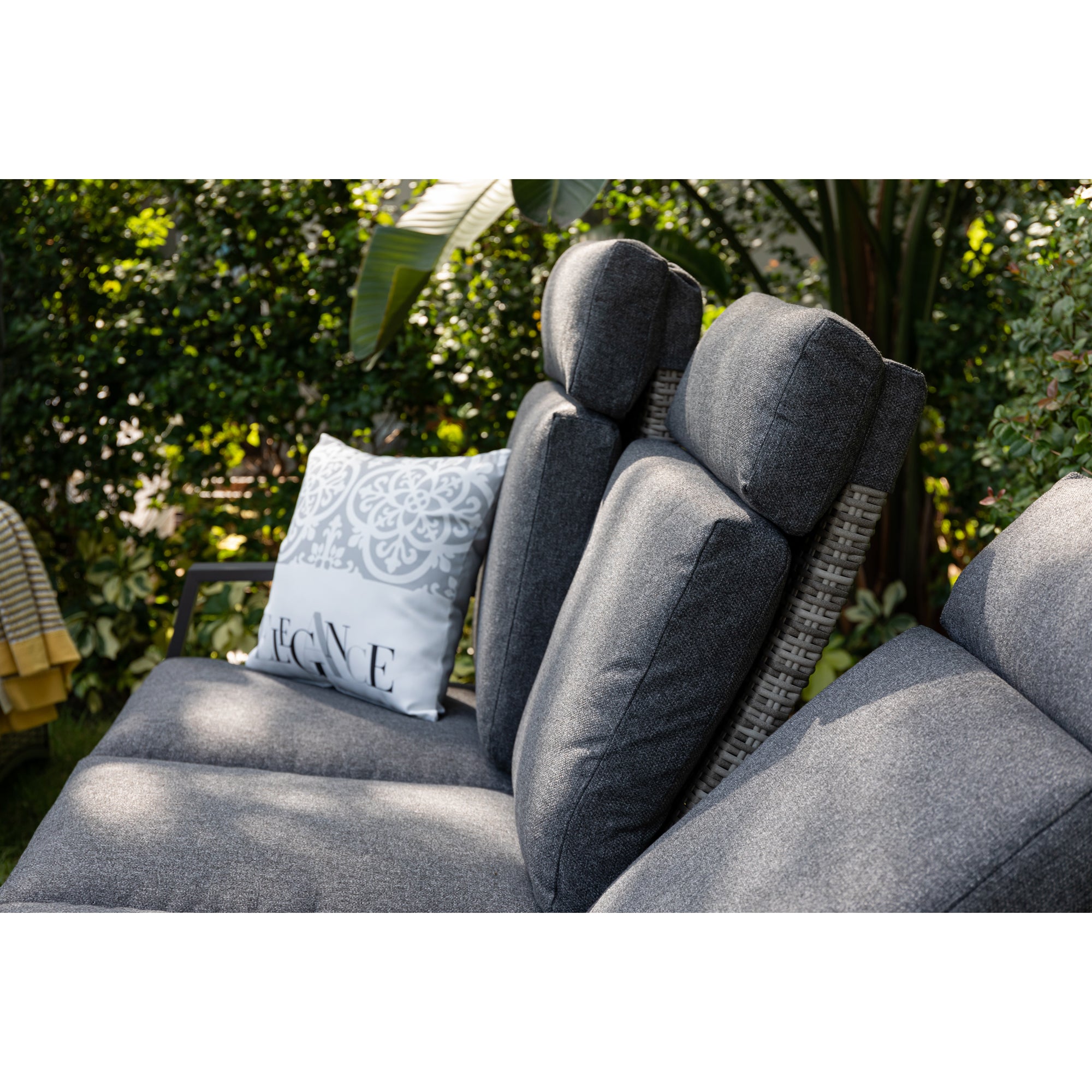 Aluminium / Polyrattan Dining Lounge Set Corvara alle Rücken verstellbar inkl. 2x Hocker