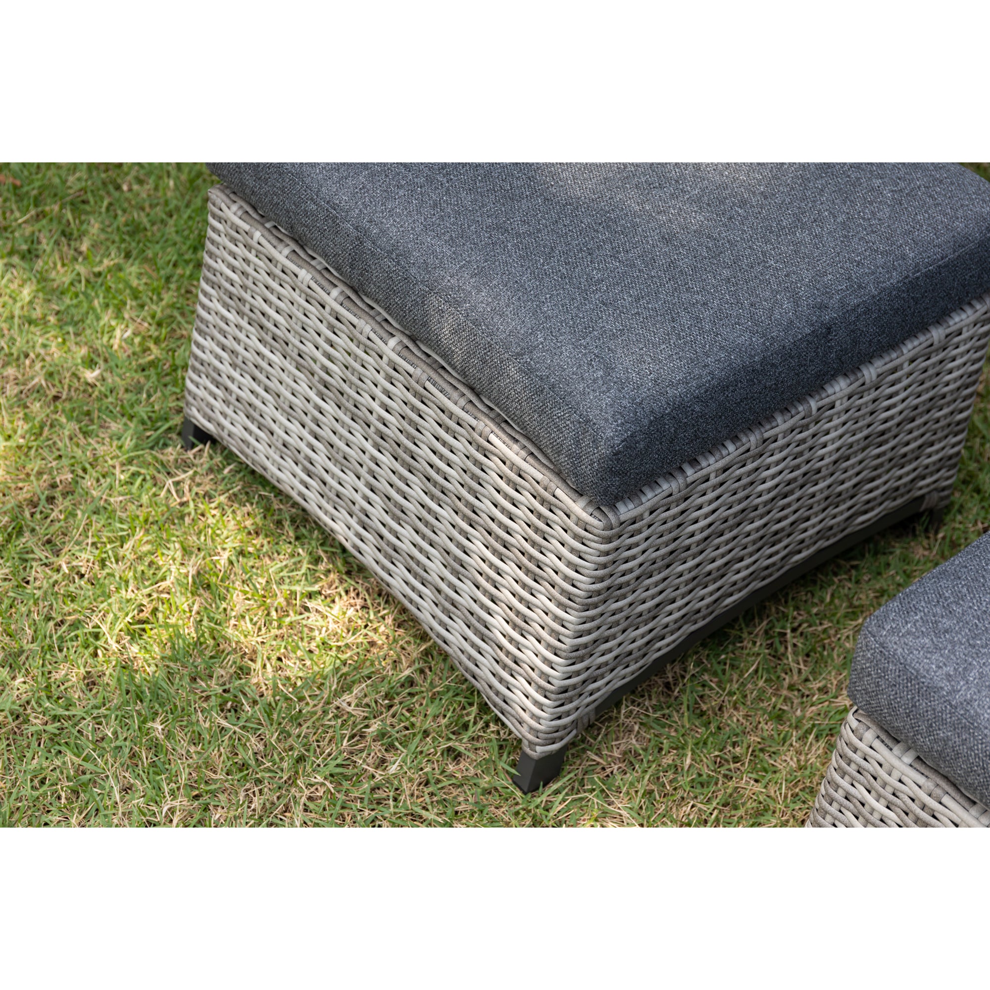 Aluminium / Polyrattan Dining Lounge Set Corvara alle Rücken verstellbar inkl. 2x Hocker