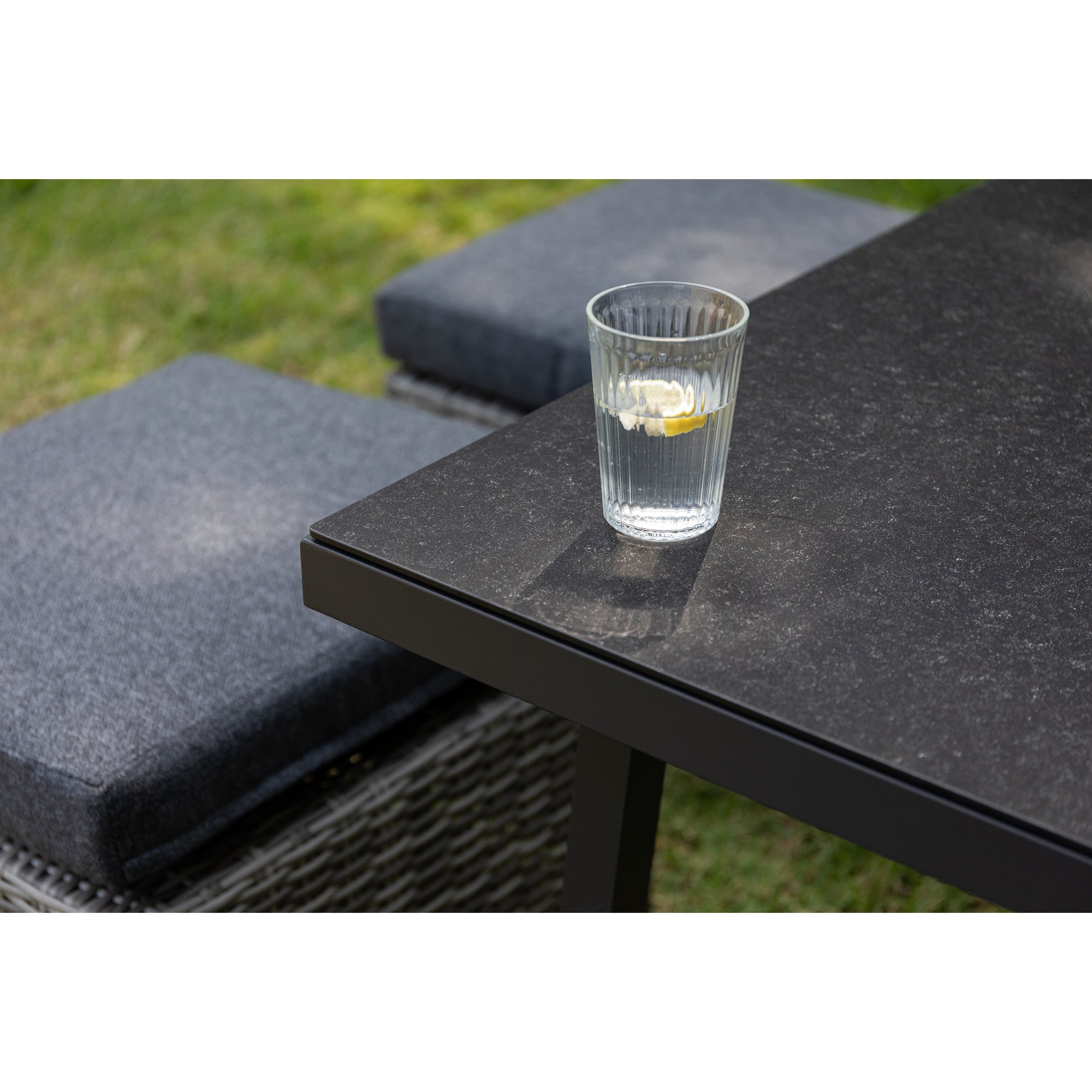 Aluminium / Polyrattan Dining Lounge Set Corvara alle Rücken verstellbar inkl. 2x Hocker