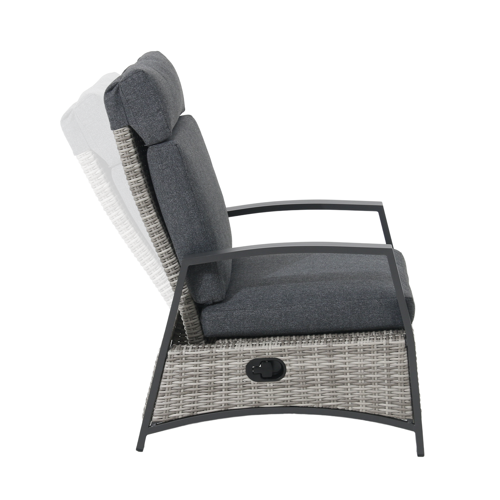Aluminium / Polyrattan Dining Lounge Set Corvara alle Rücken verstellbar inkl. 2x Hocker