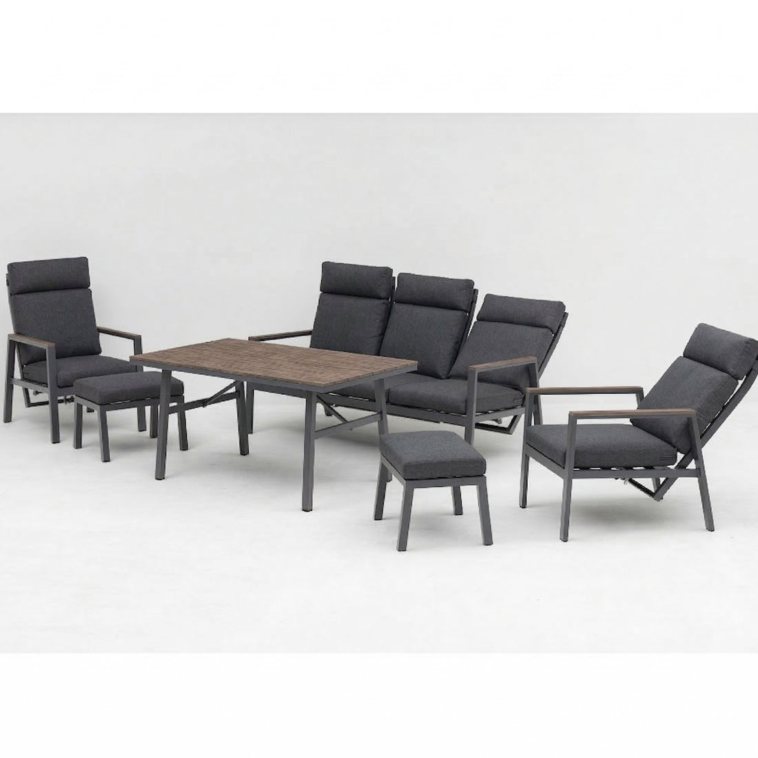 🌼🐣 Unser OSTER-SPECIAL🐣 🌼 Premium Aluminium / Nonwood Dining Lounge Set Turin verstellbare Rückenlehnen