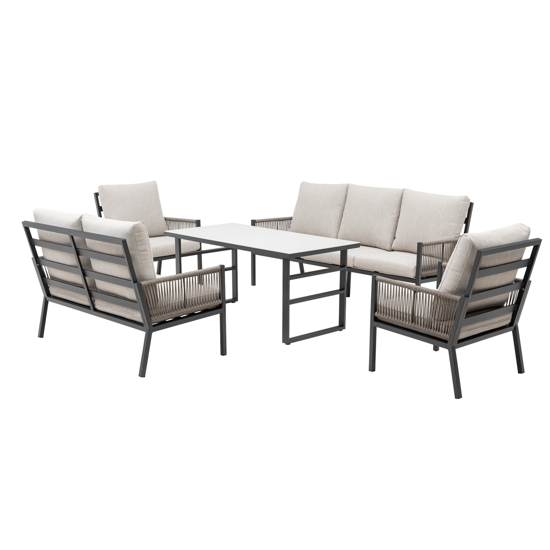 🌼🐣 Unser OSTER-SPECIAL🐣 🌼 Premium XL Aluminium / Rope Dining Lounge Set Terrazza