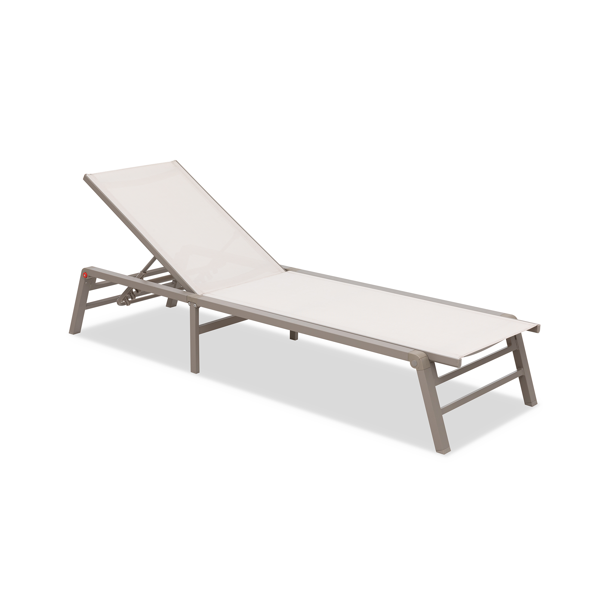 Aluminium / Textilen Klappliege Meran in mocca mousse 194x60x31/94cm